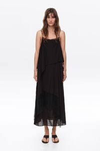Black flowing dress with layers