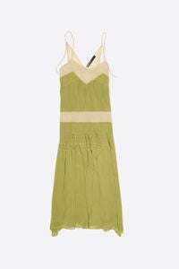 Vestido tirantes plisado li&ntilde;a A bicolor