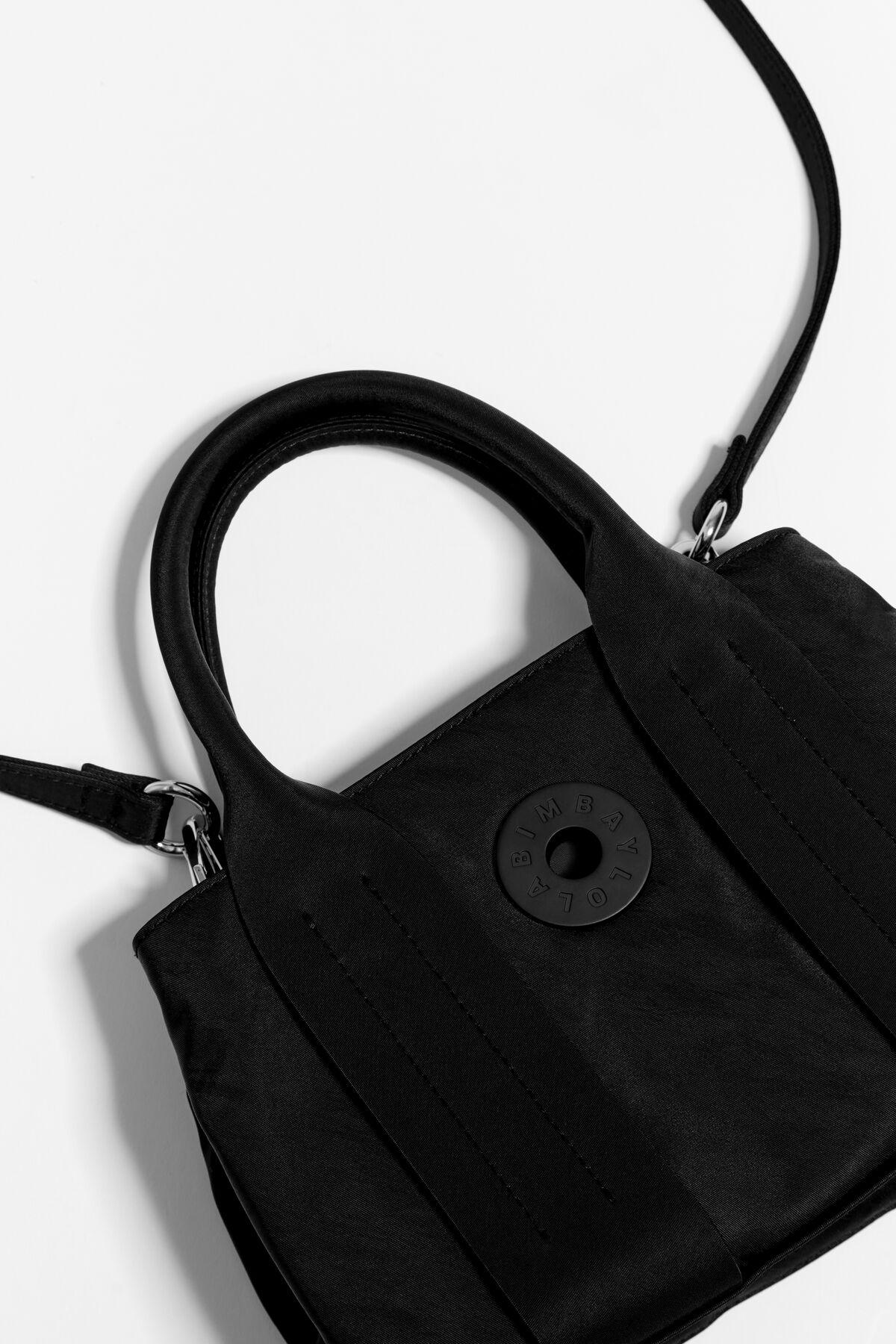 ⚫Bimba Y Lola Small black padded nylon shopper bag black with
