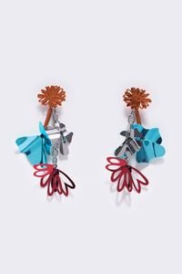 Pendientes flores multicolor