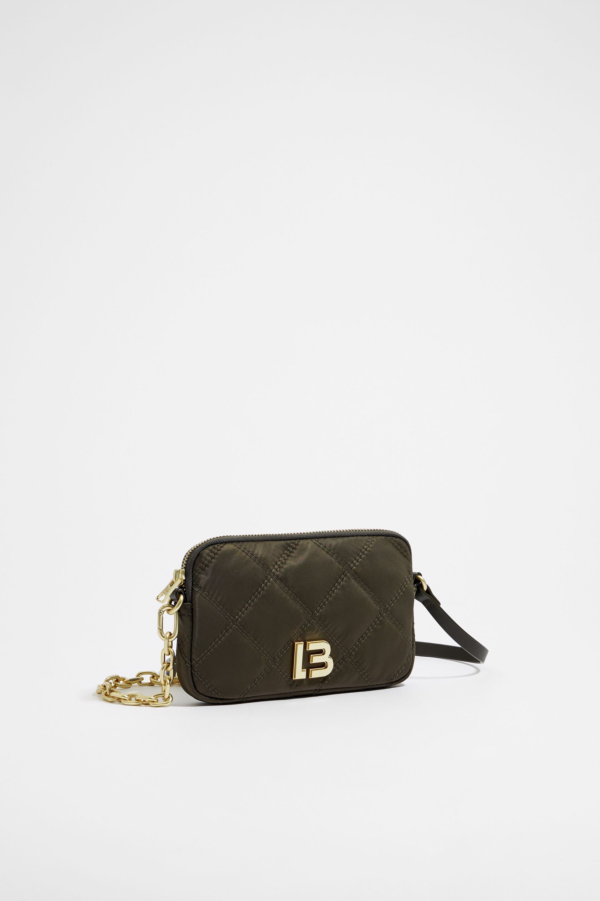 Bimba Y Lola Extra-Small Padded Nylon Flap Bag Neon Green