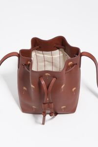 Bolso bucket Carlino peque&ntilde;o piel Palms nuez