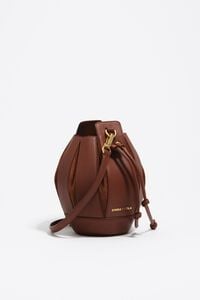 Bolso bandolera Pelota peque&ntilde;o piel nuez
