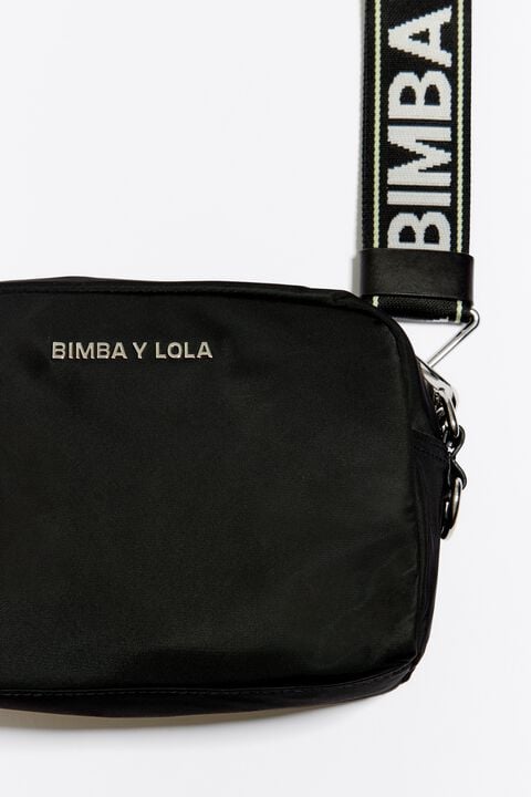 Bolso Bandolera M Nylon Color Negro Bimba Y Lola Harness Silver