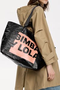 Bolsa shopper grande logo negra