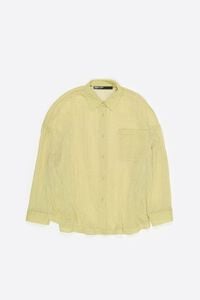 Olive mini Dots pleated oversize shirt