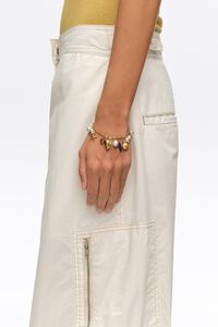 Armband parels en schelpen mat goudkleurig