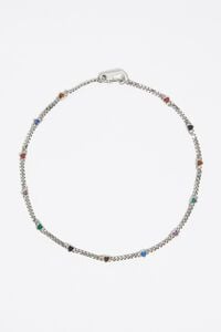 Collar cadena coraz&oacute;n piedra multicolor