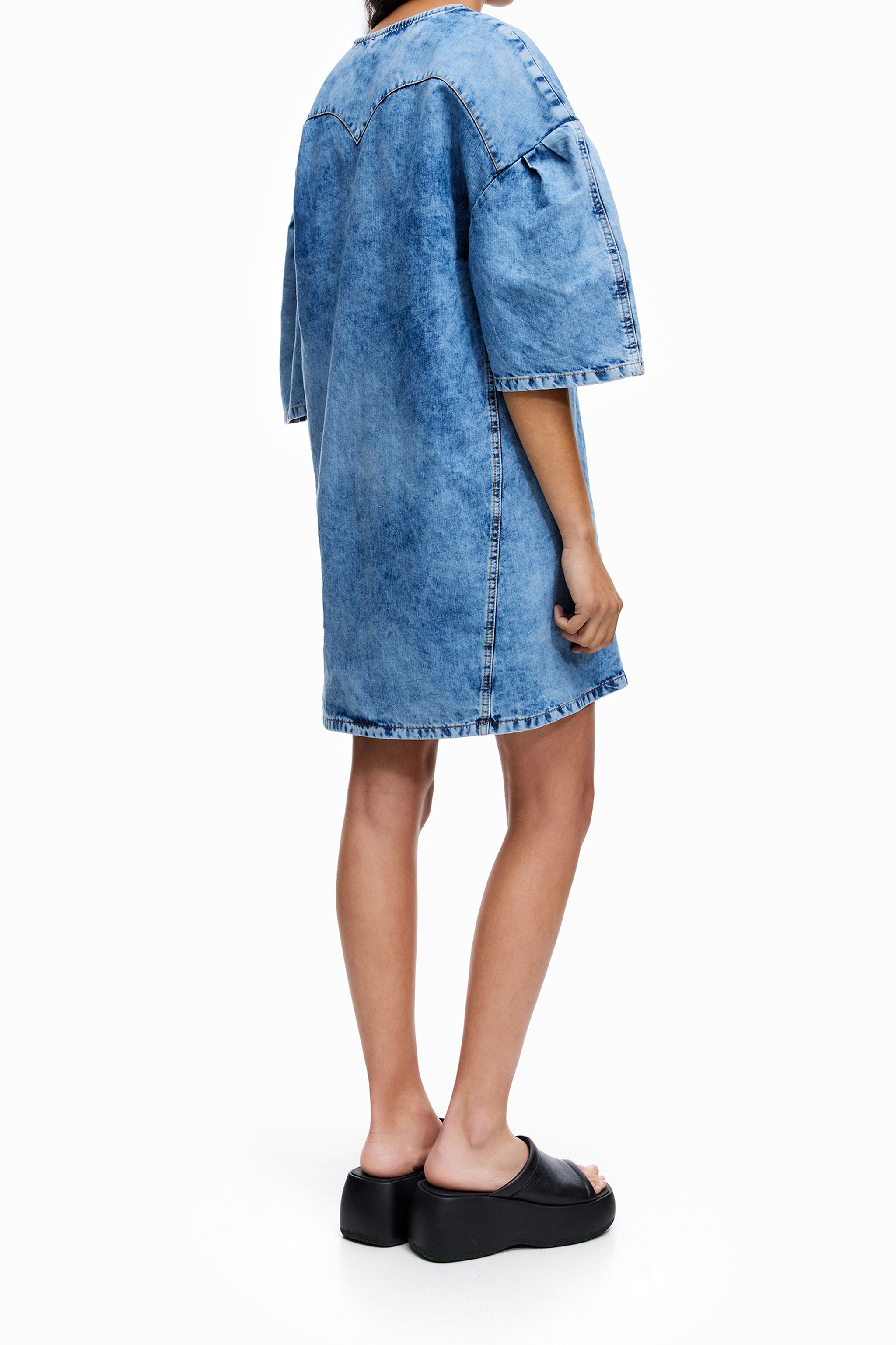 Acid blue denim dress