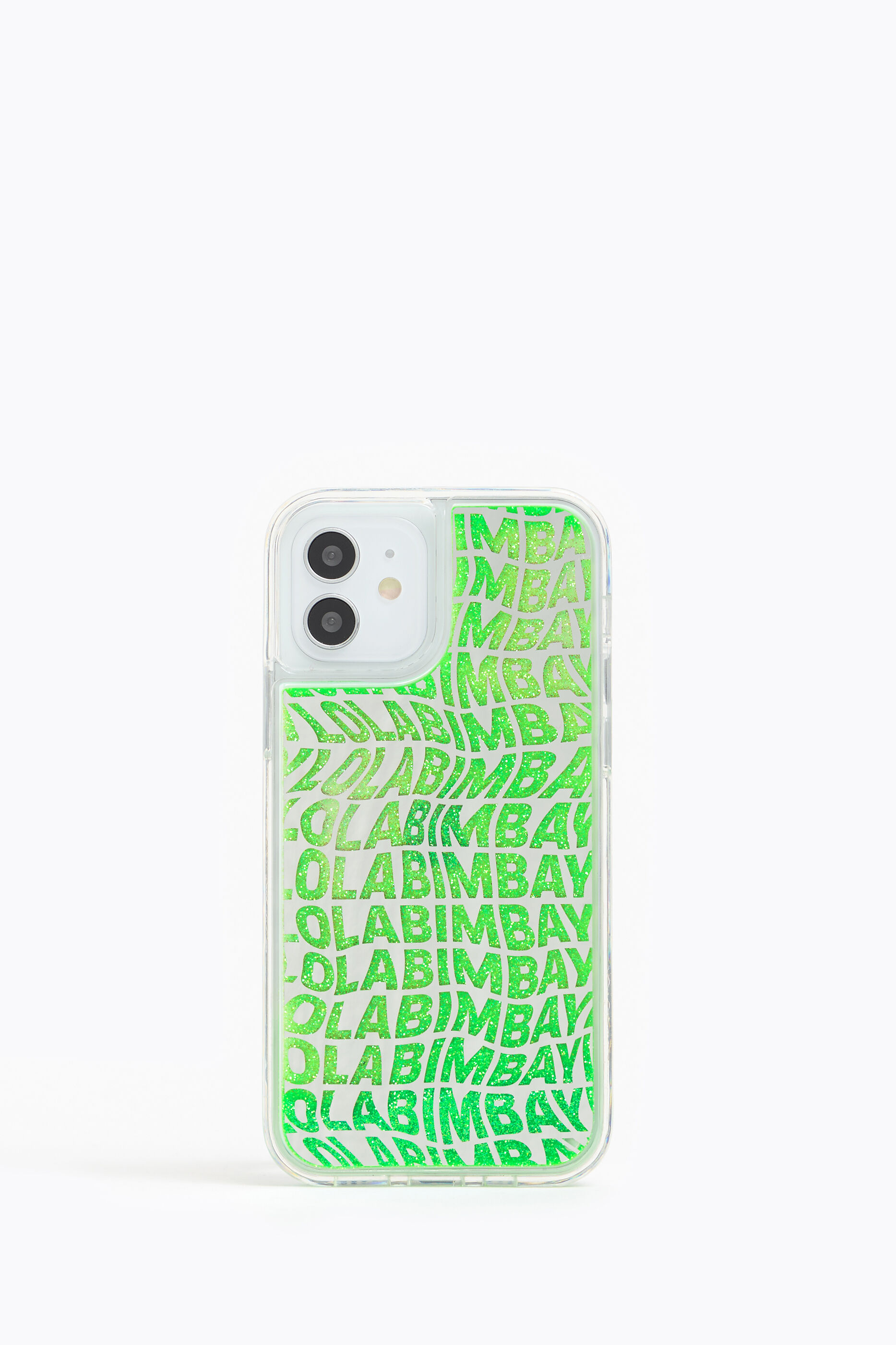Funda Iphone 12 y 12 Pro glitter verde