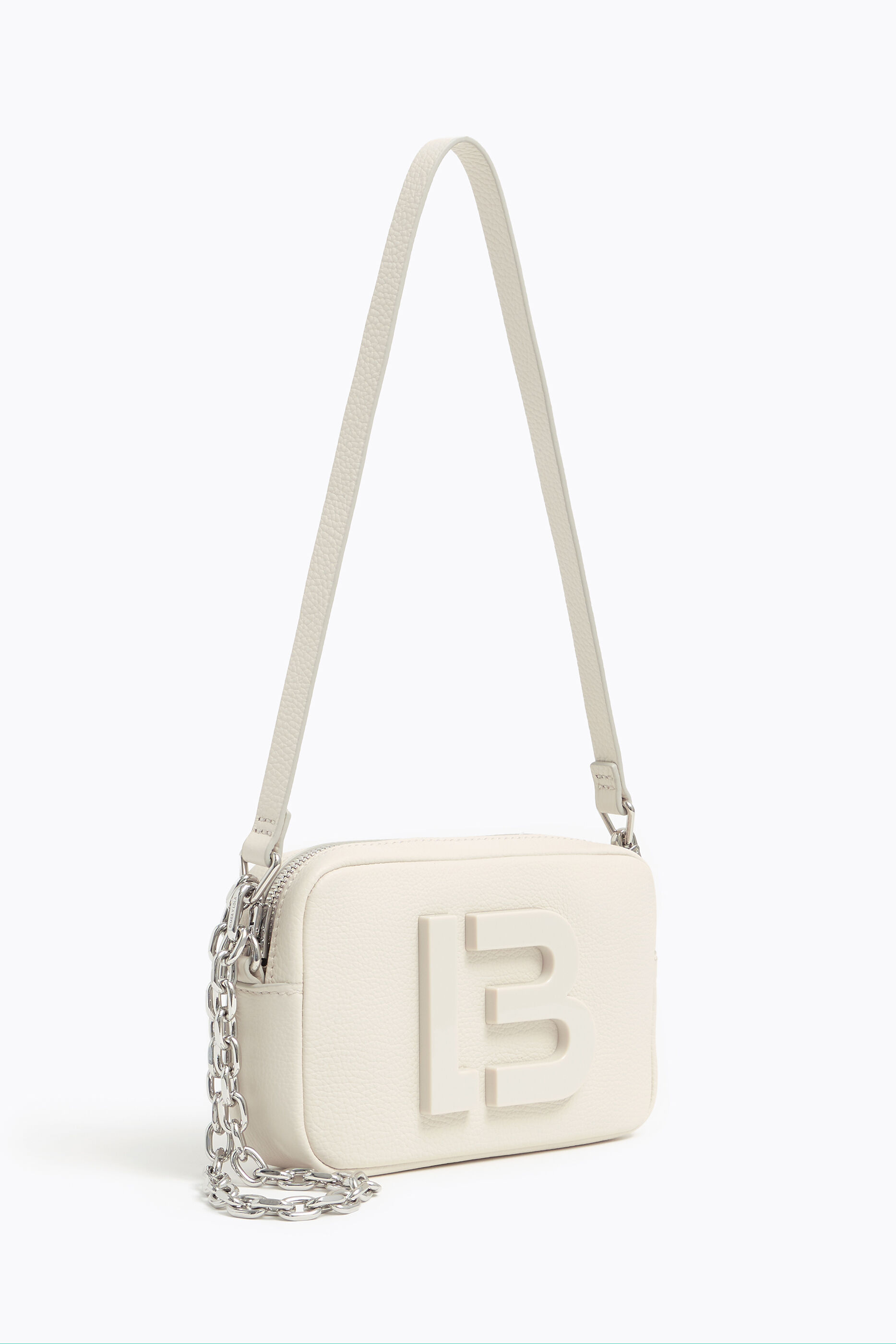 Bolso bandolera S piel blanco