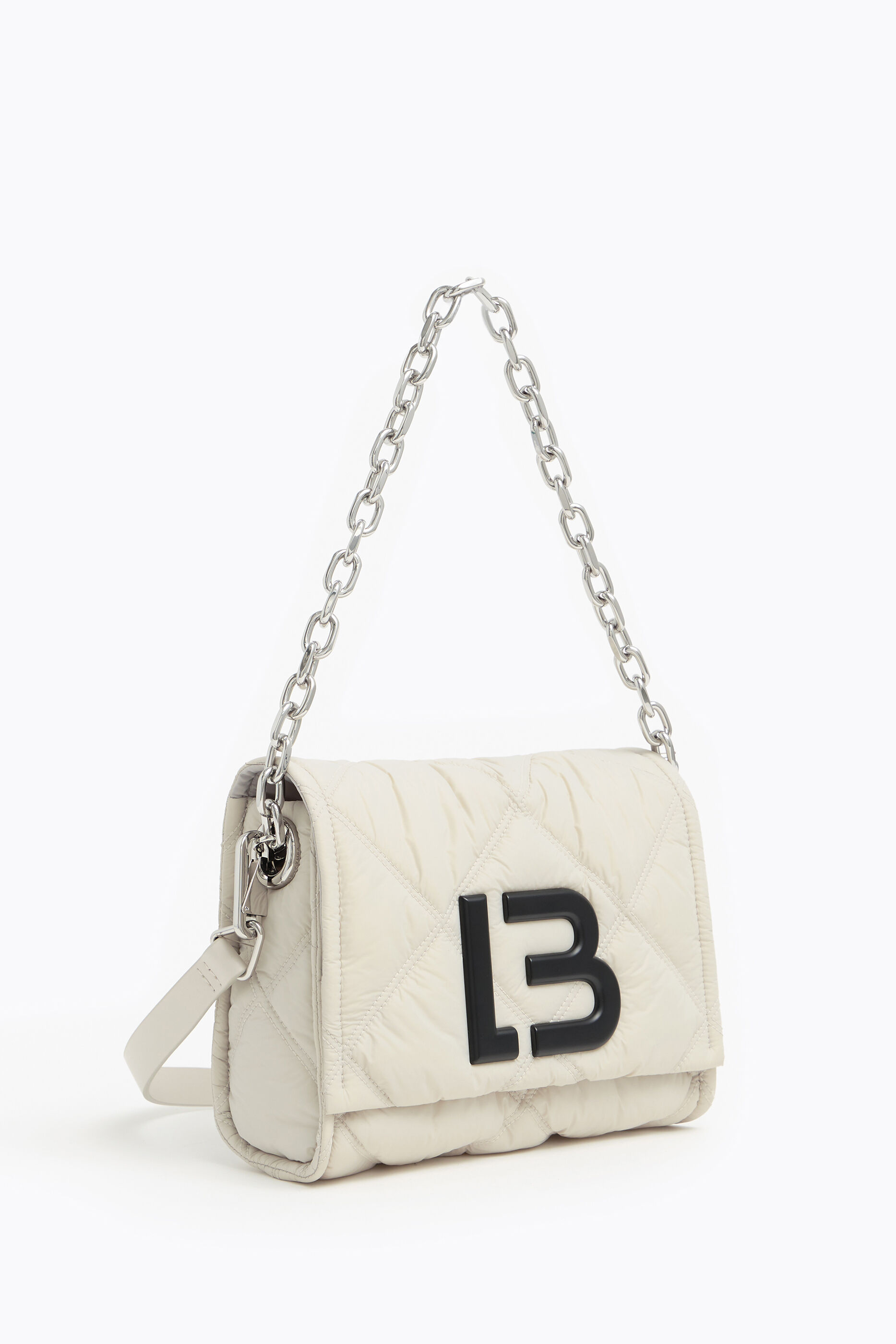 Bolso bandolera M nylon acolchado piedra