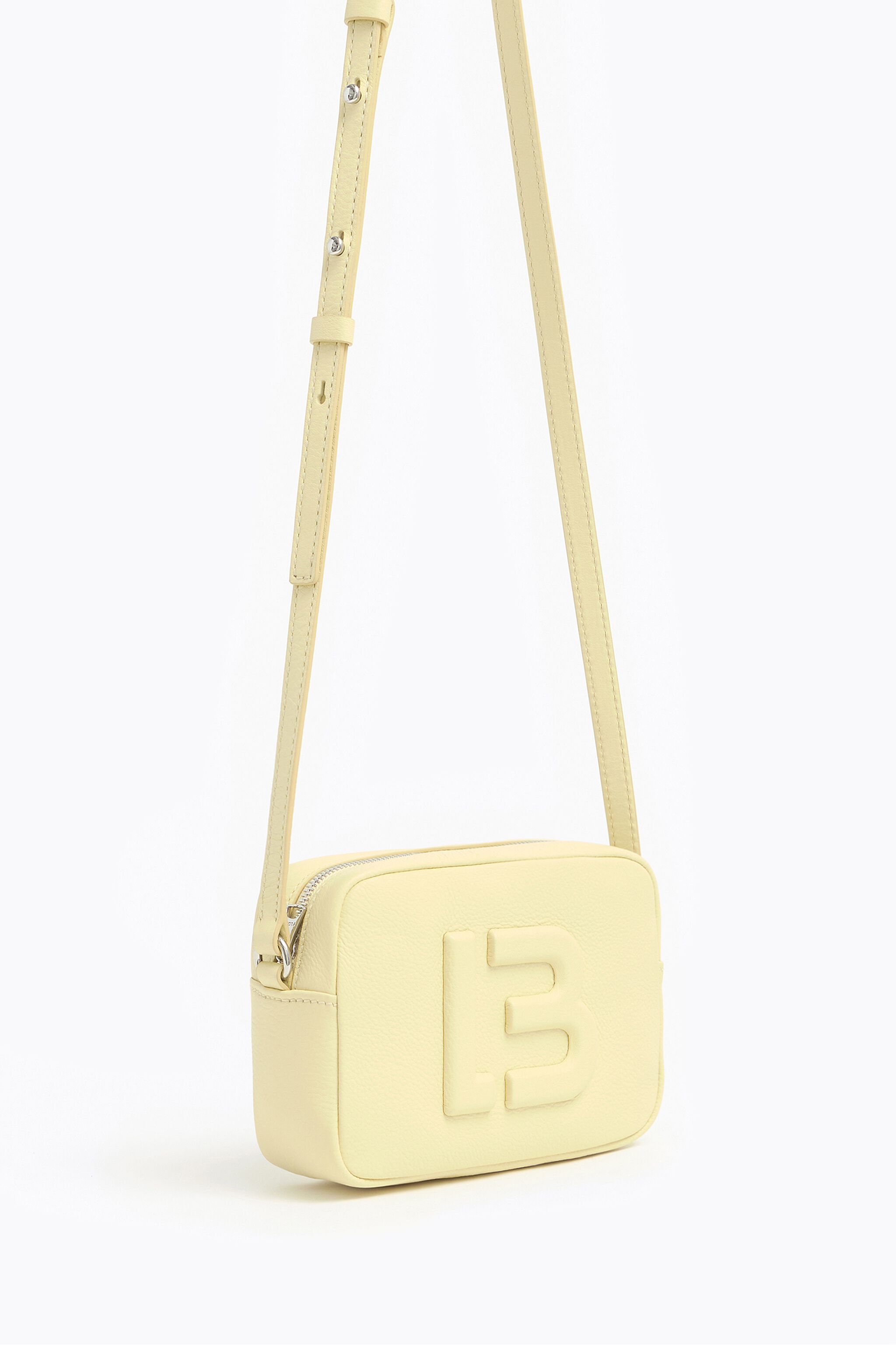 Bolso bandolera S piel vainilla