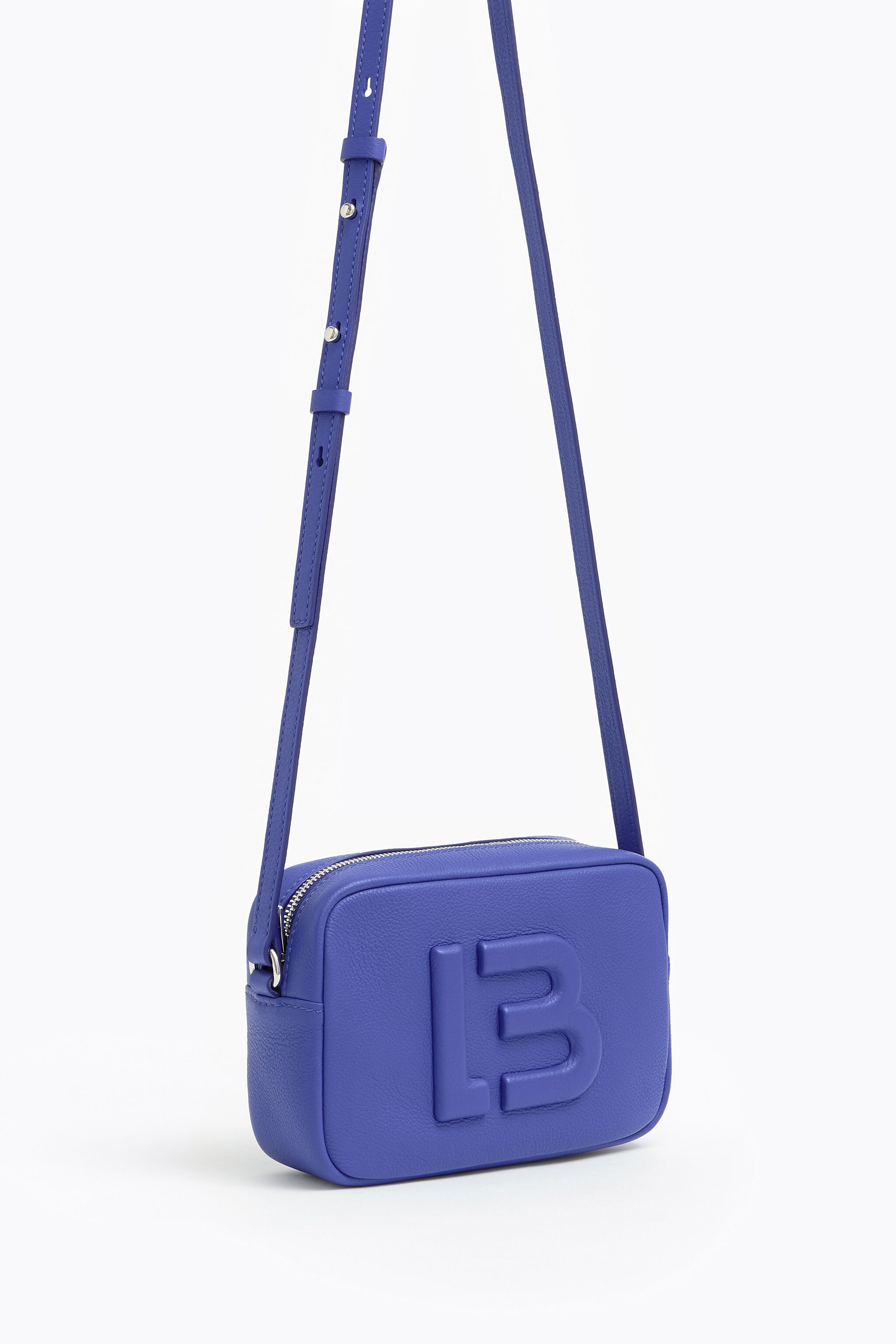 Bolso bandolera S piel azul tinta
