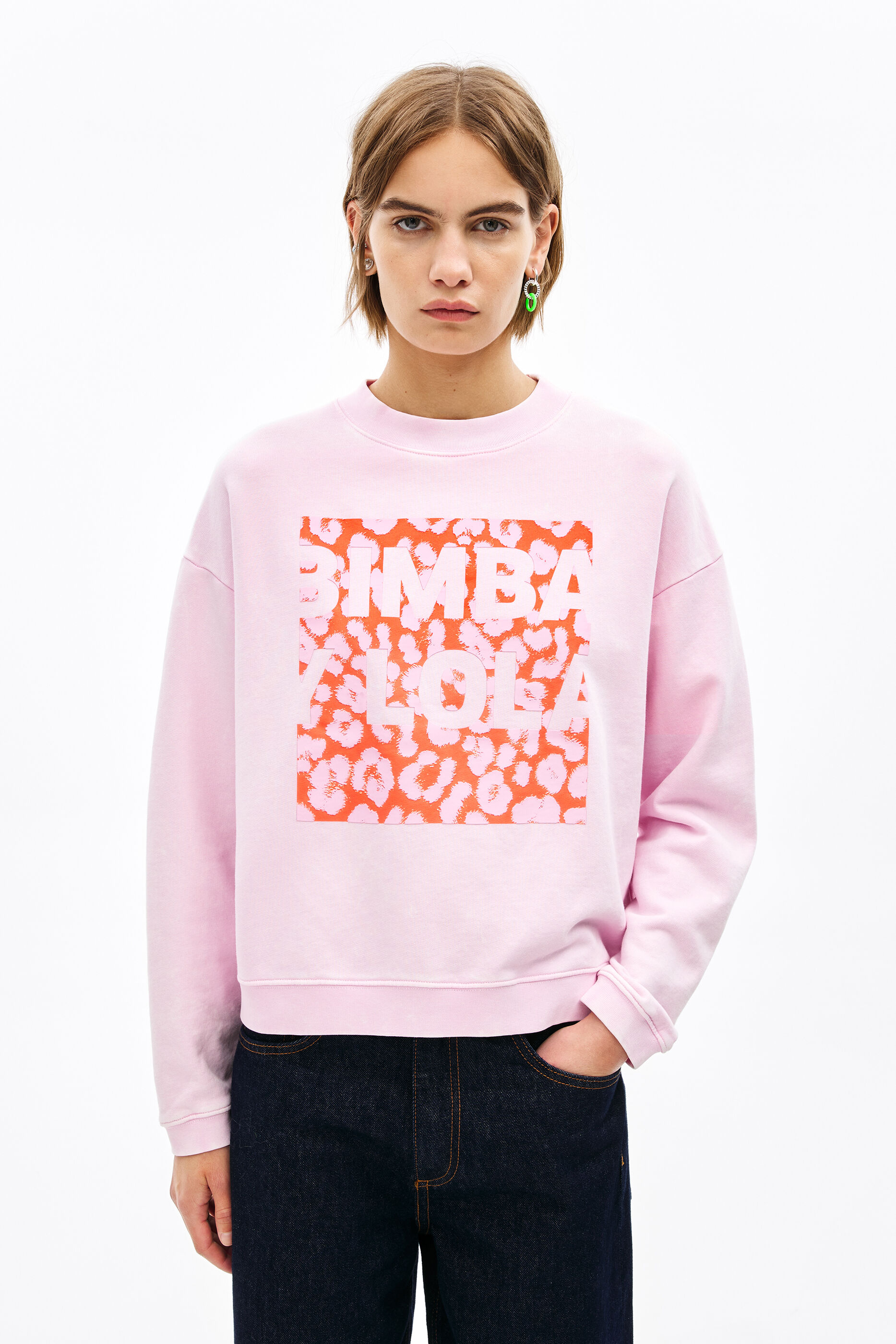 Sudadera logo boxy rosa
