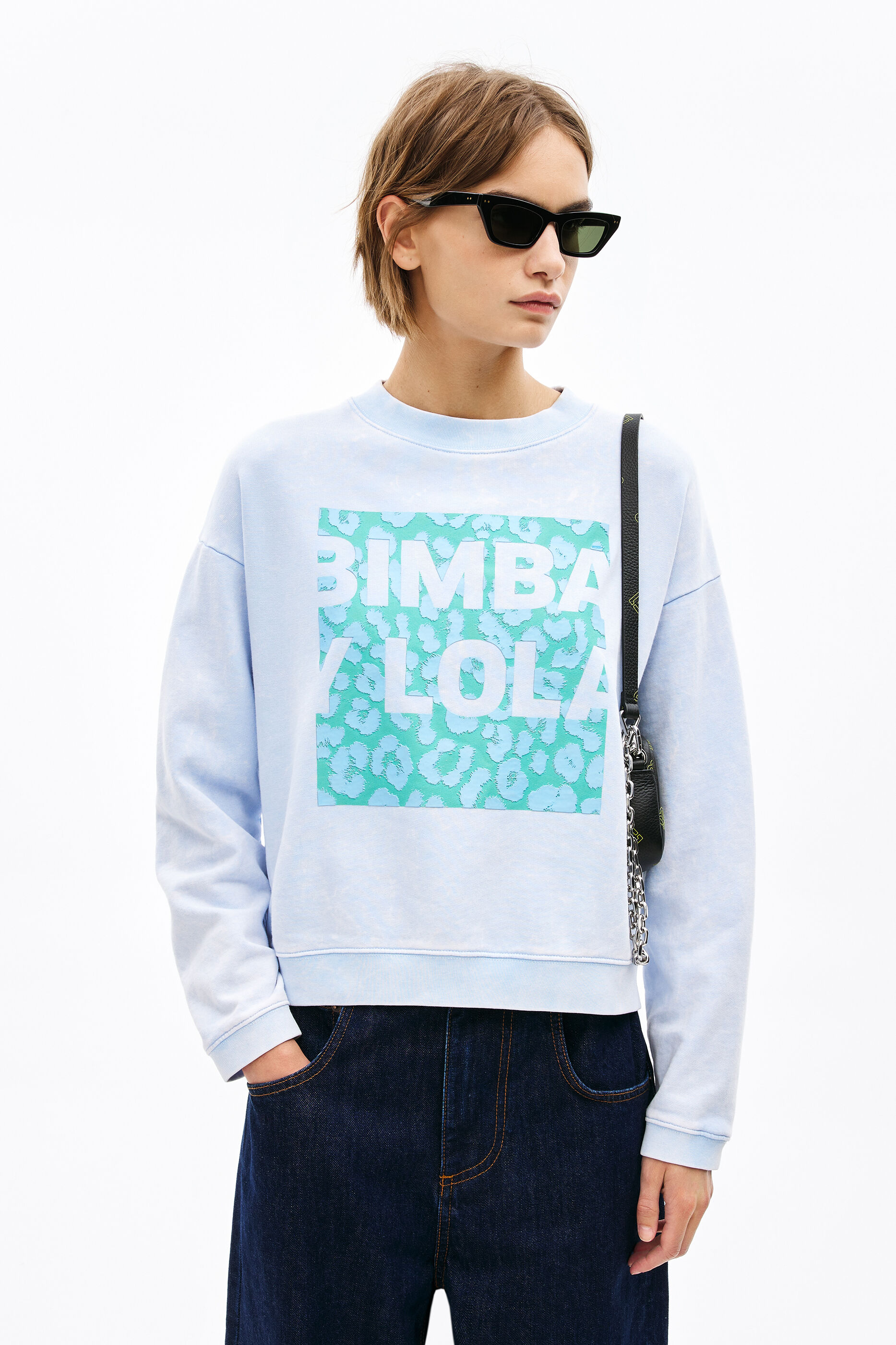 Sudadera logo boxy azul