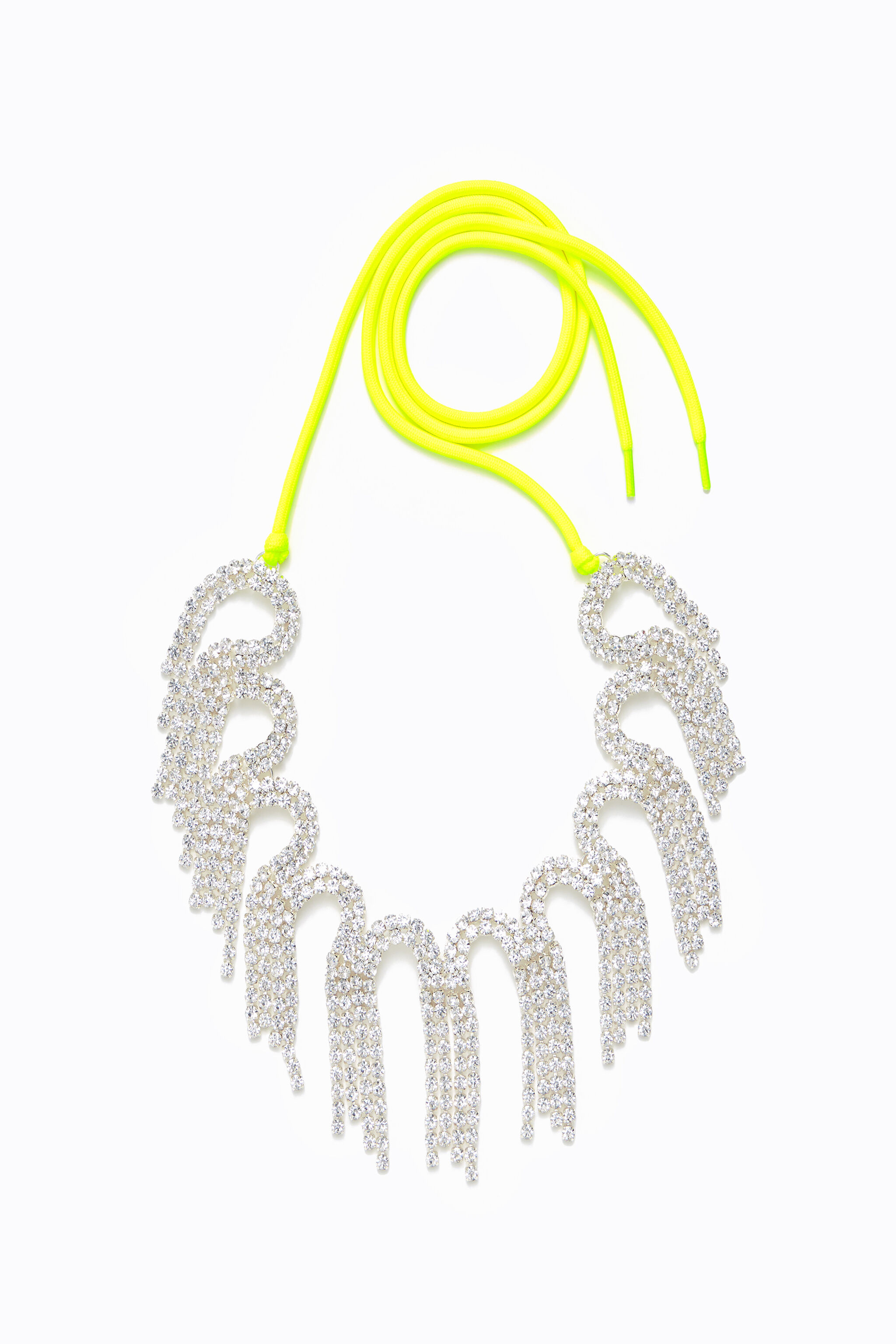 Collar cordón cristales amarillo