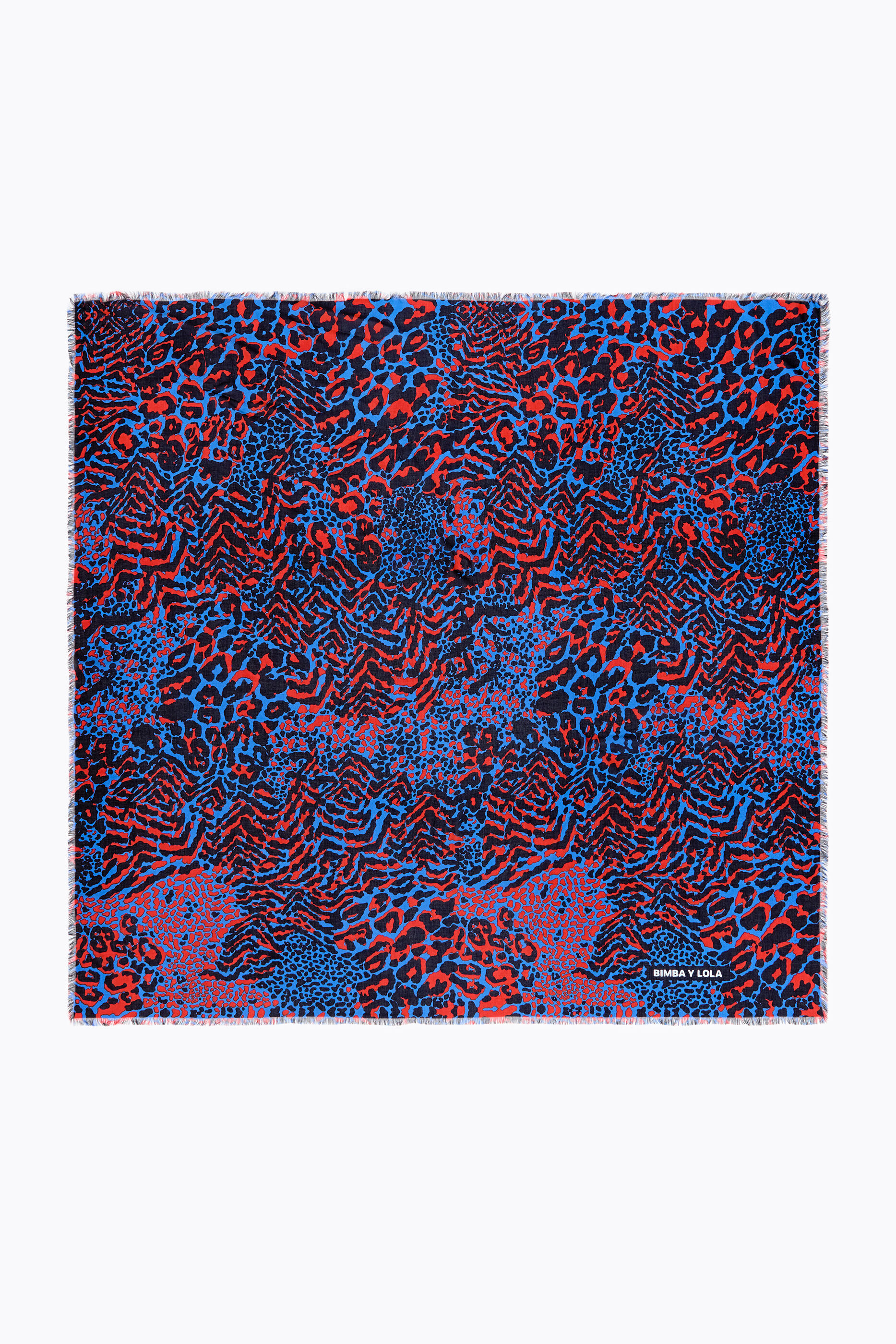 Chal Animal-Print bicolor azul