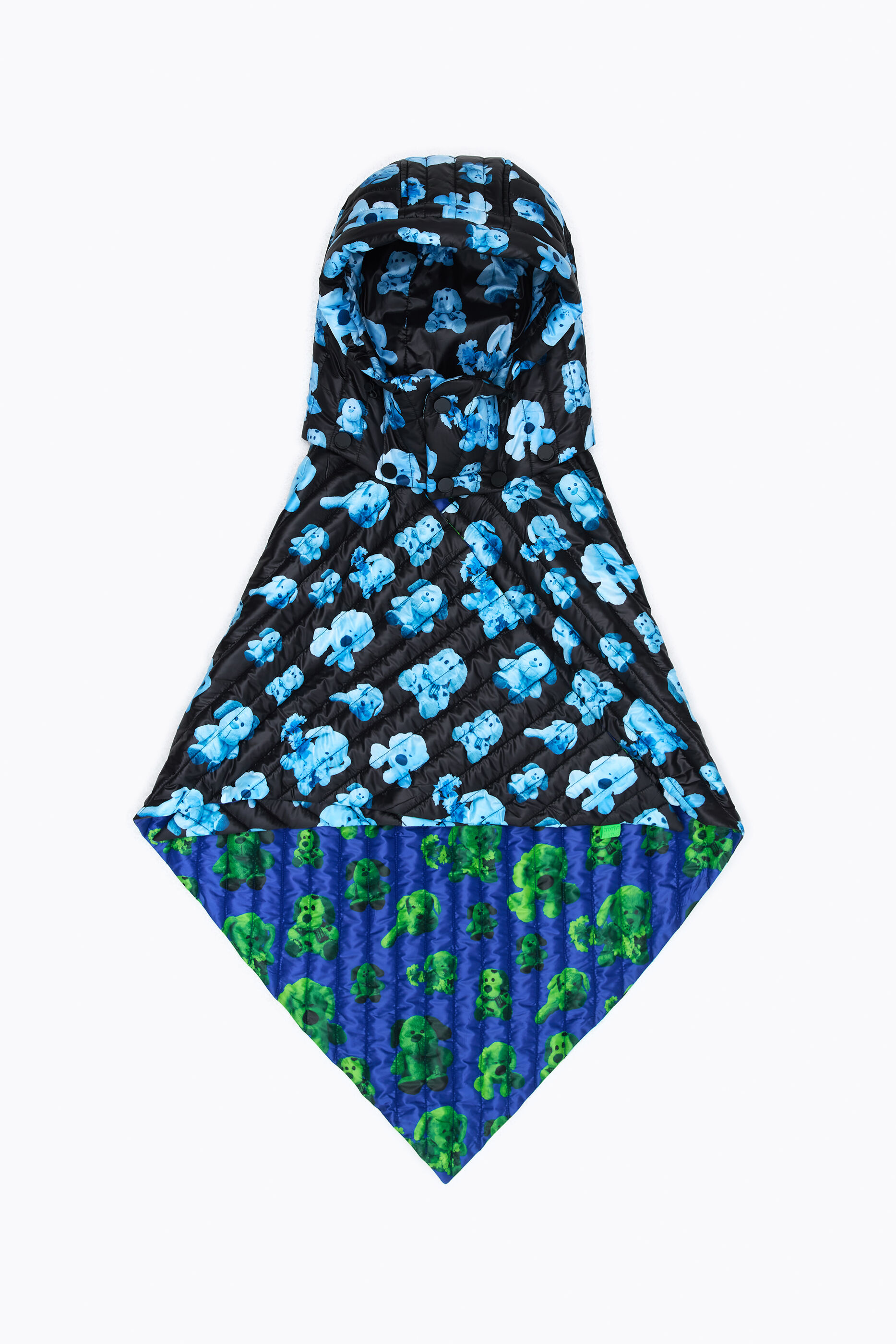 Chal reversible capucha perritos peluche