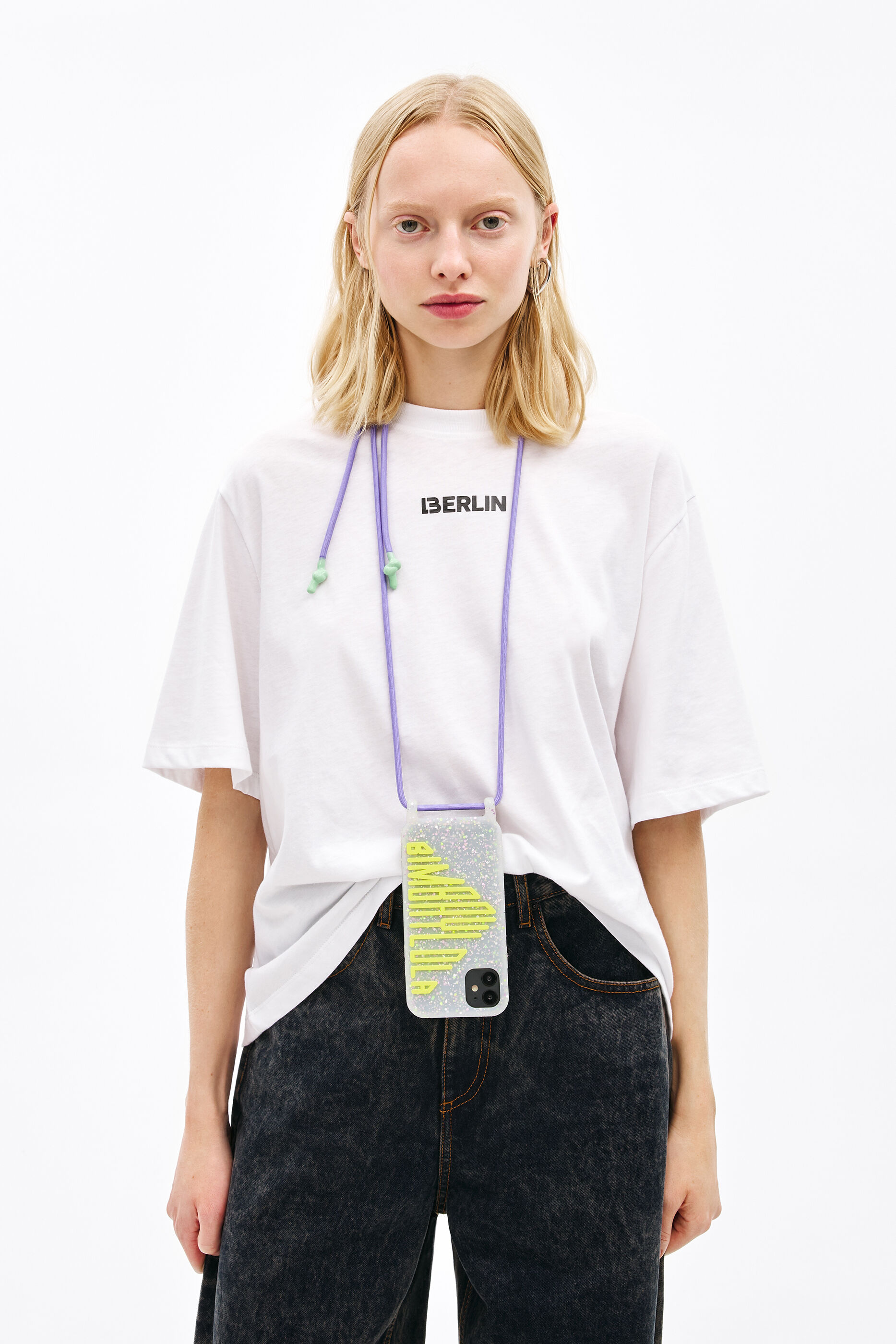 Funda iPhone 11 confeti amarillo ne&oacute;n