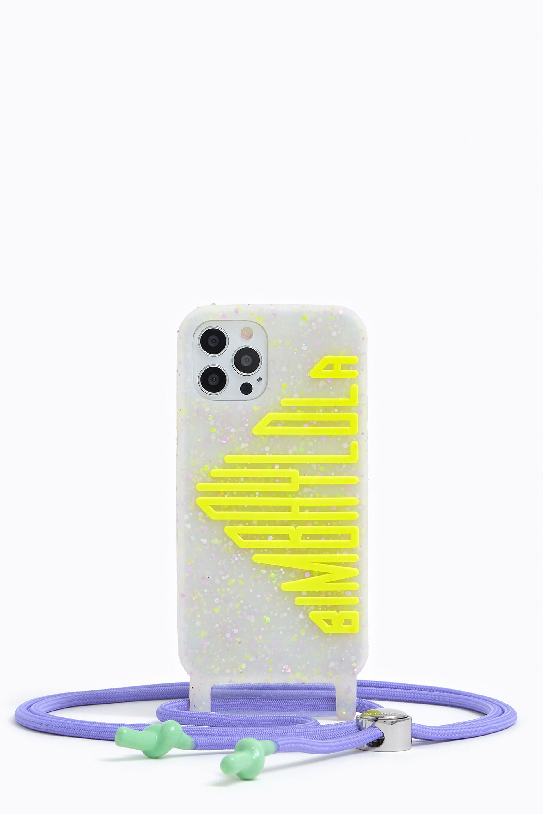 Funda iPhone 12 y 12 Pro confeti amarillo ne&oacute;n