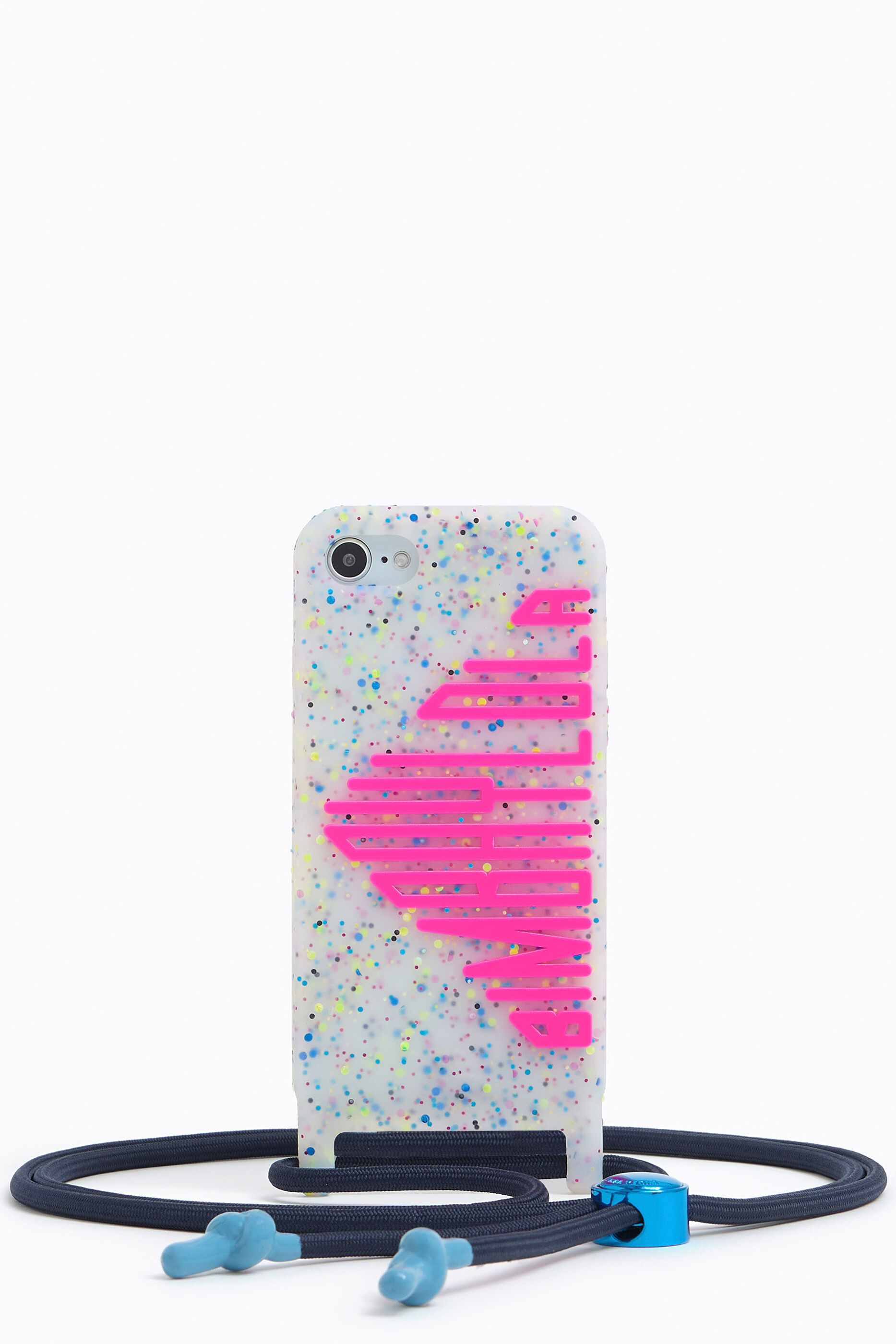 Funda iPhone SE confeti rosa ne&oacute;n