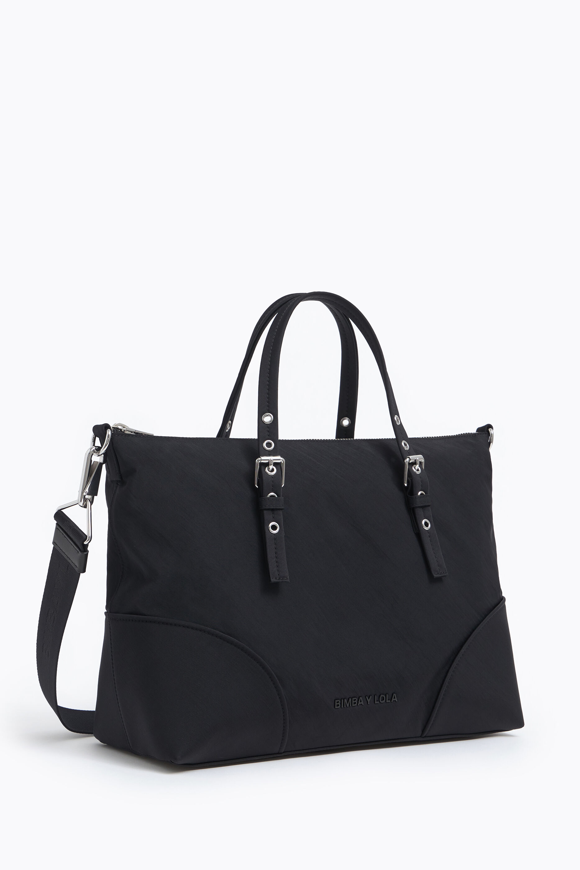 Bolso tote L nylon negro