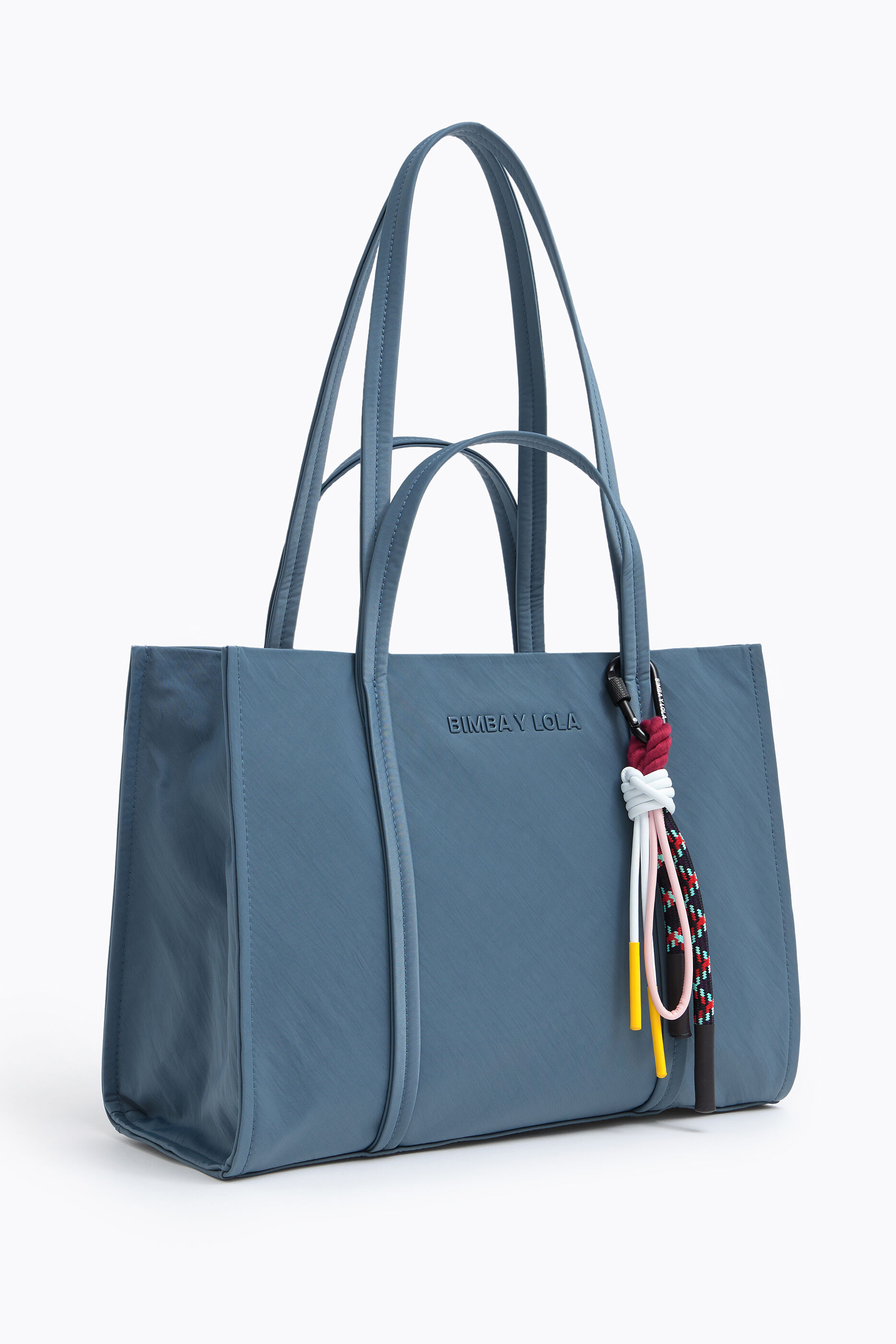 Bolso shopper L nylon azul denim