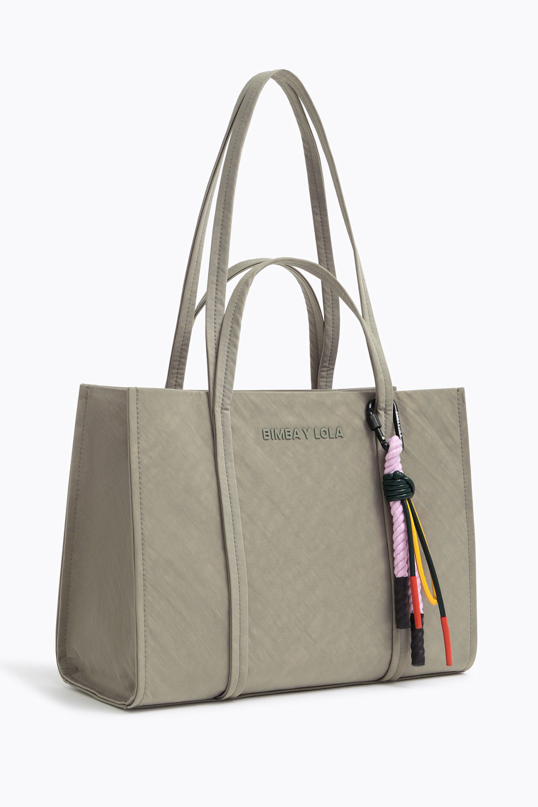 Bolso shopper L nylon topo