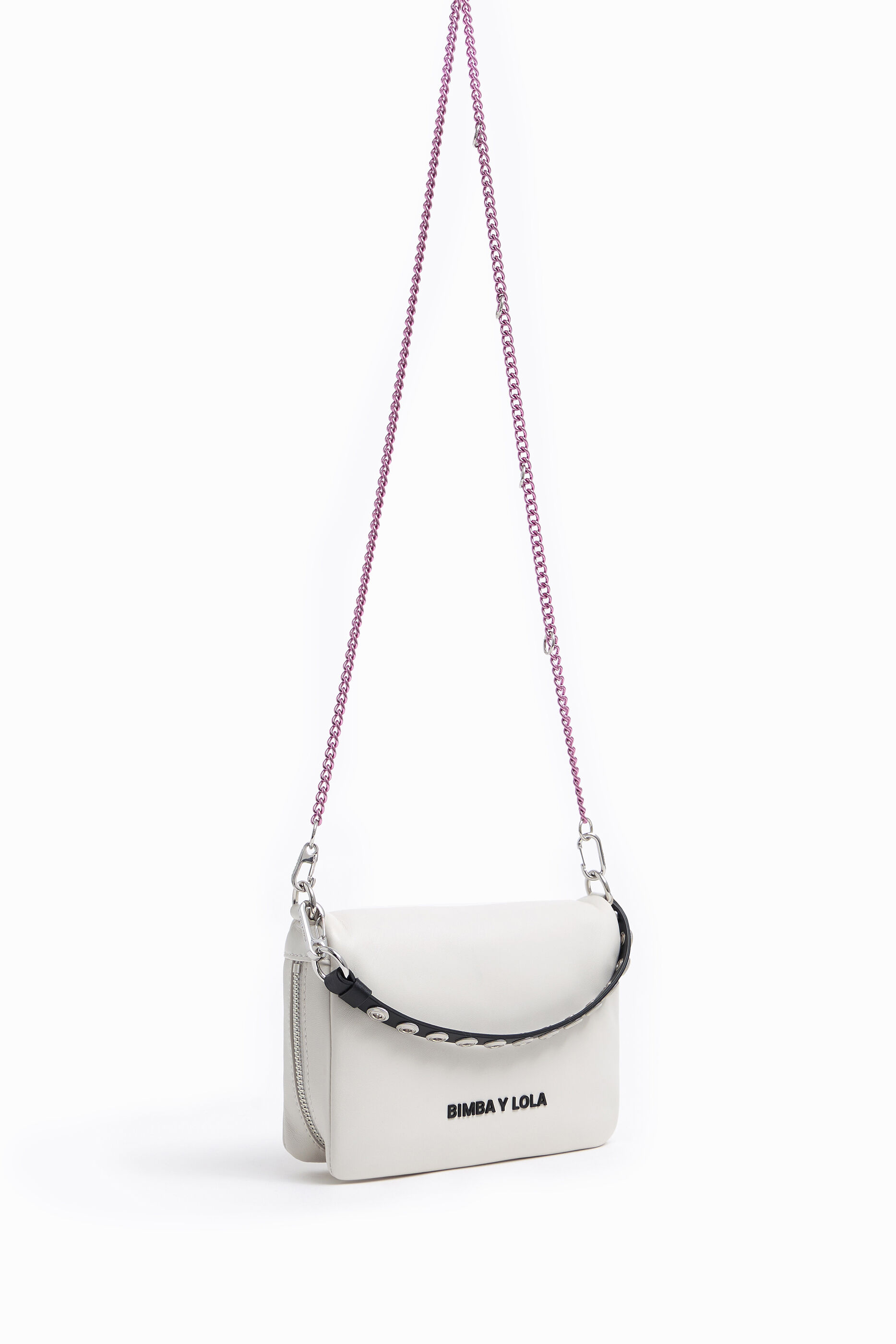 Bolso bandolera piel blanco