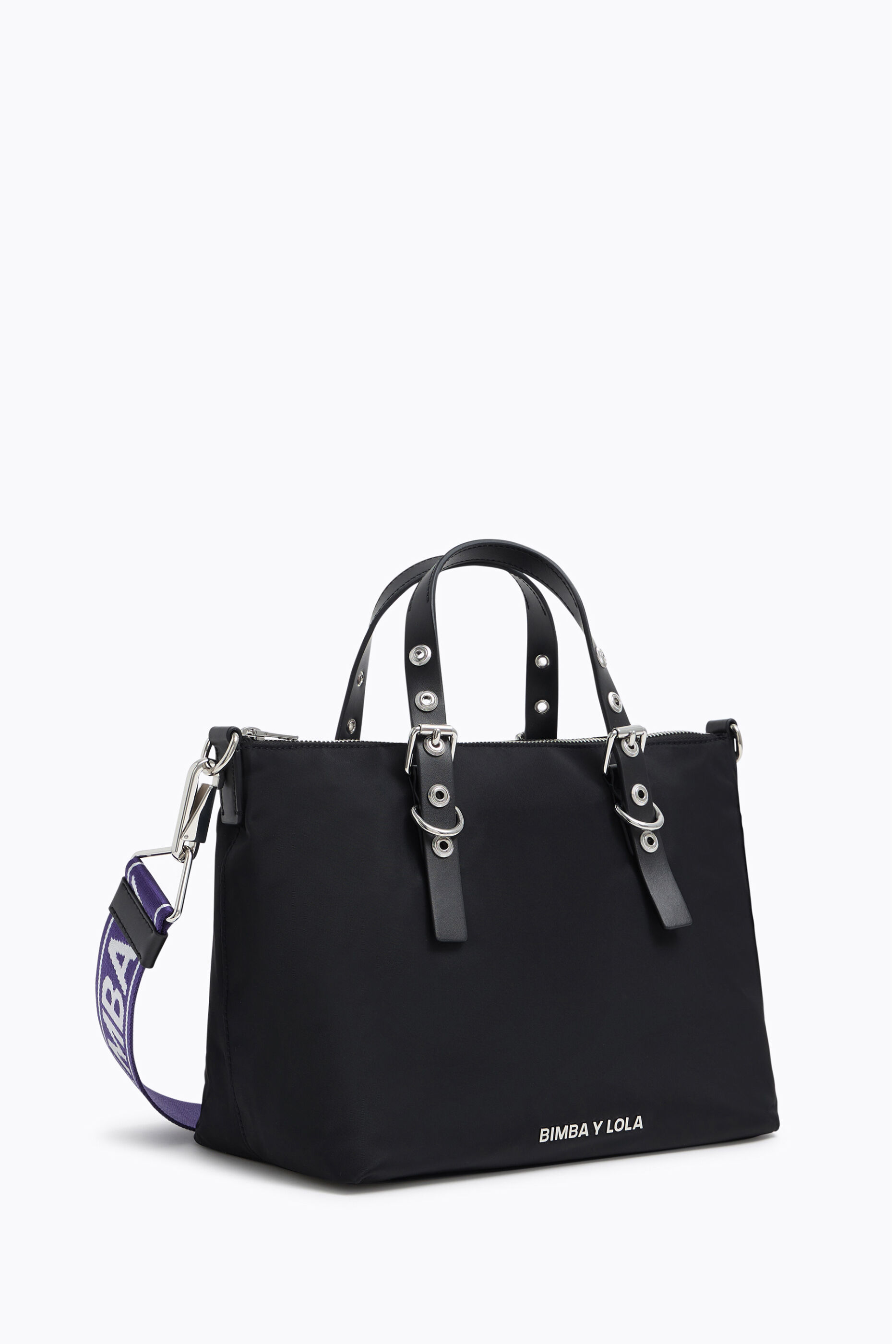 Bolso tote M nylon negro