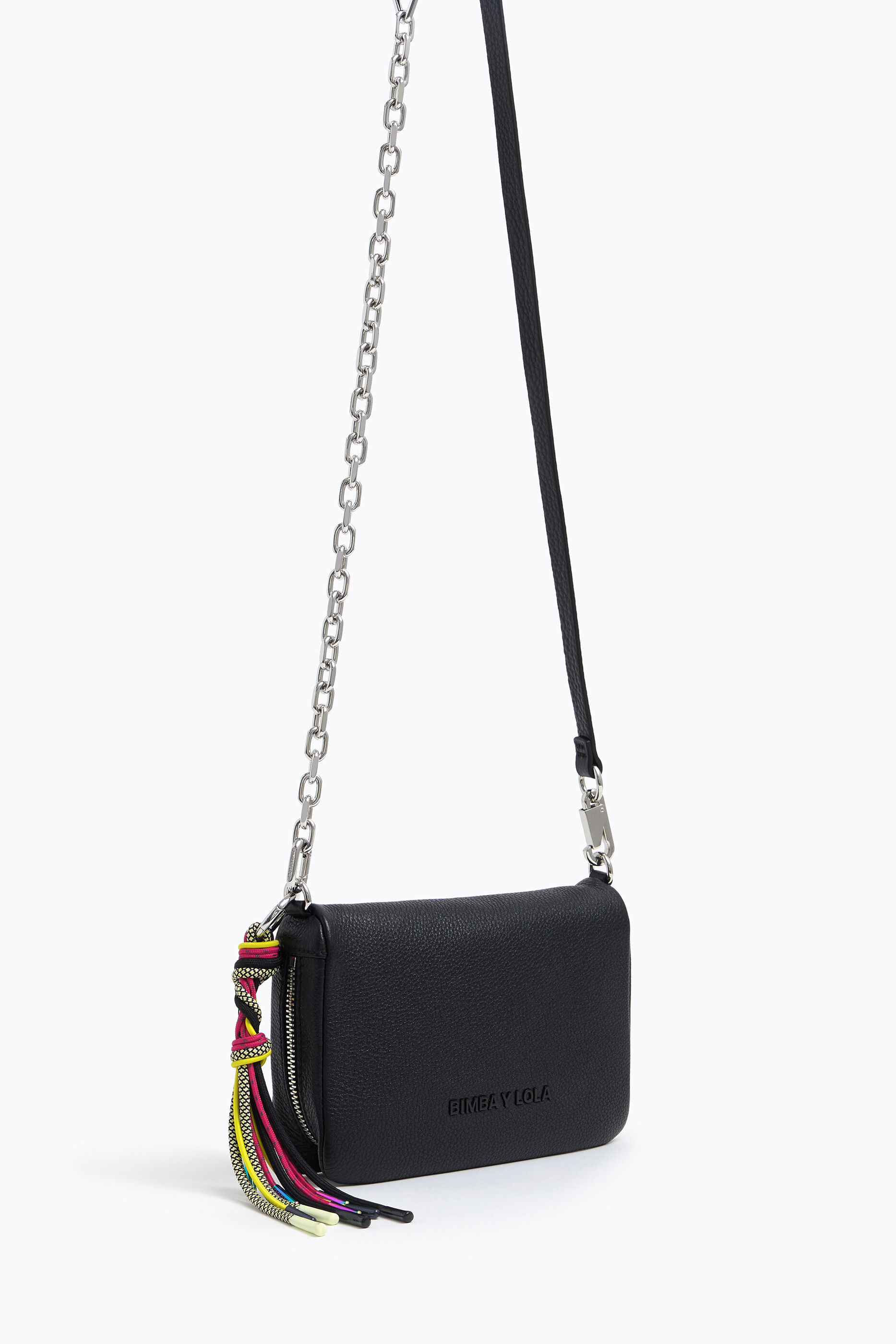 Bolso bandolera piel negro