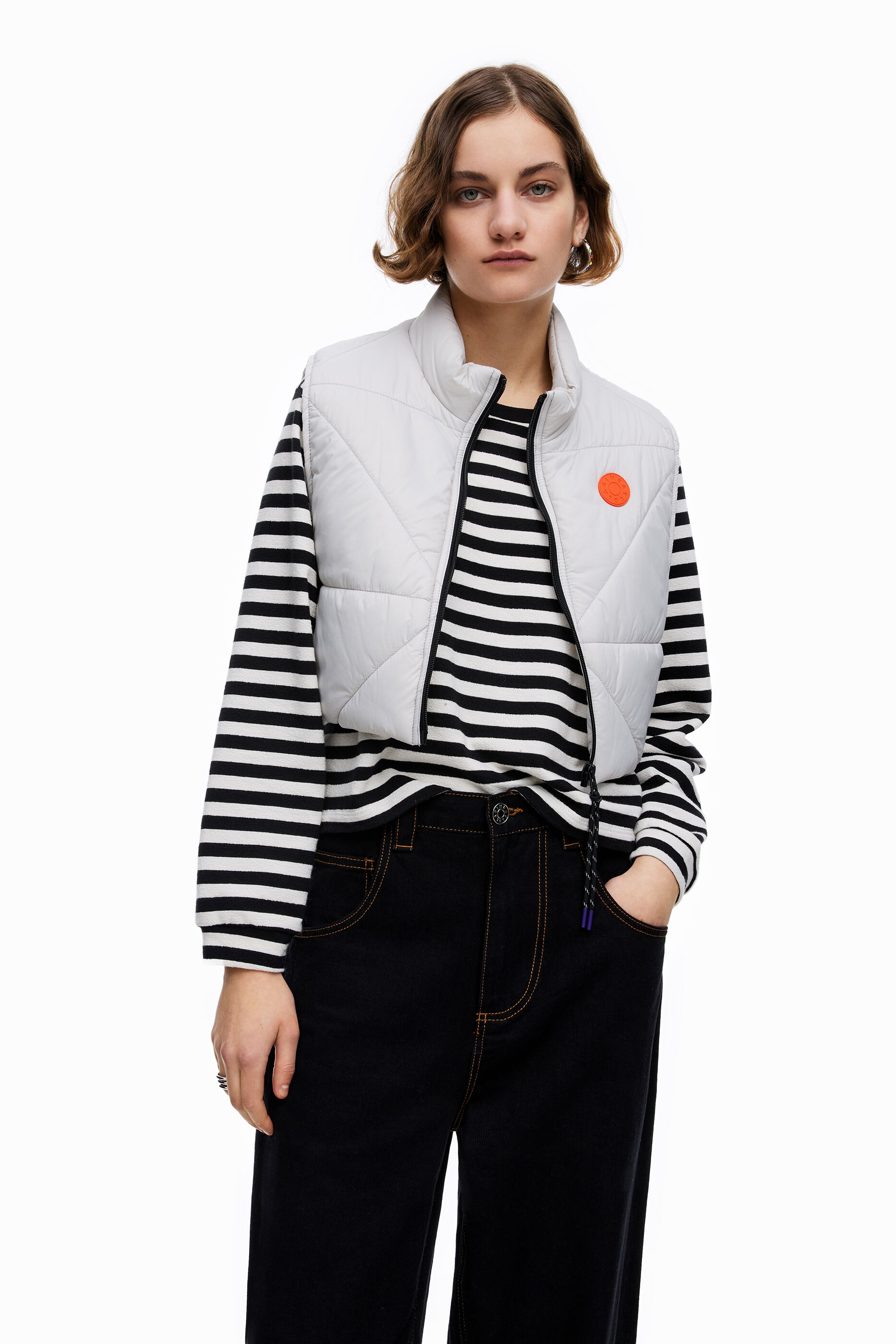 Chaleco acolchado piedra