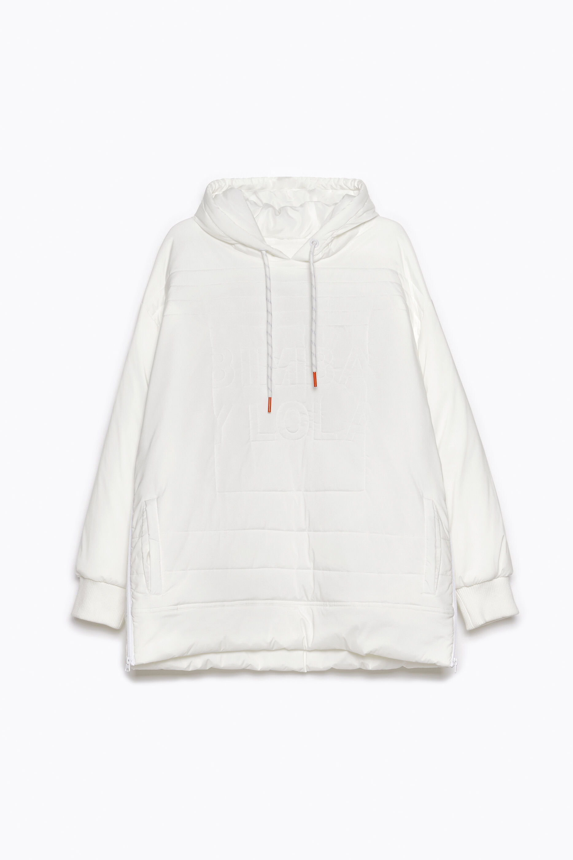 Plum&iacute;fero canguro acolchado blanco