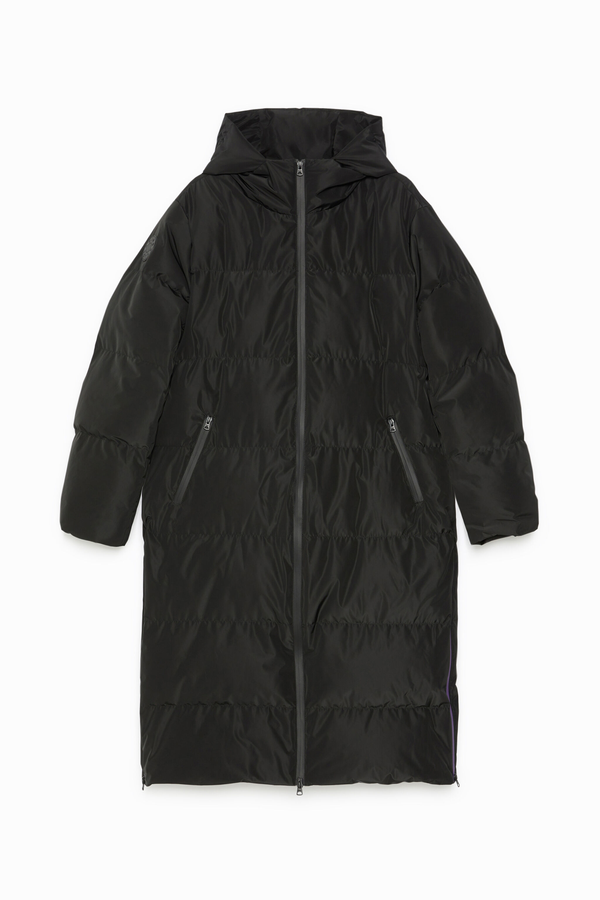 Plum&iacute;fero largo acolchado negro