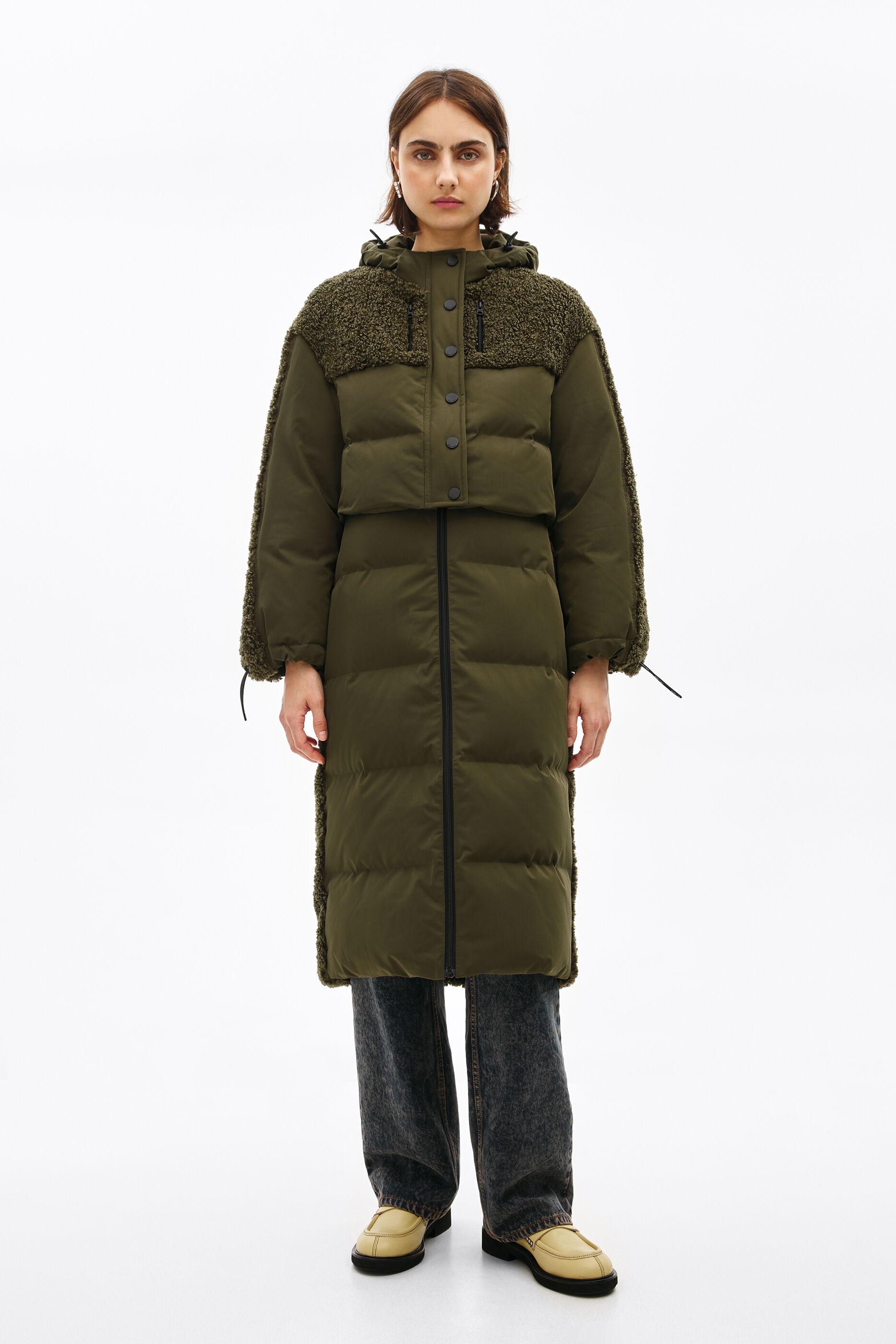 Plumas largo dos piezas caqui