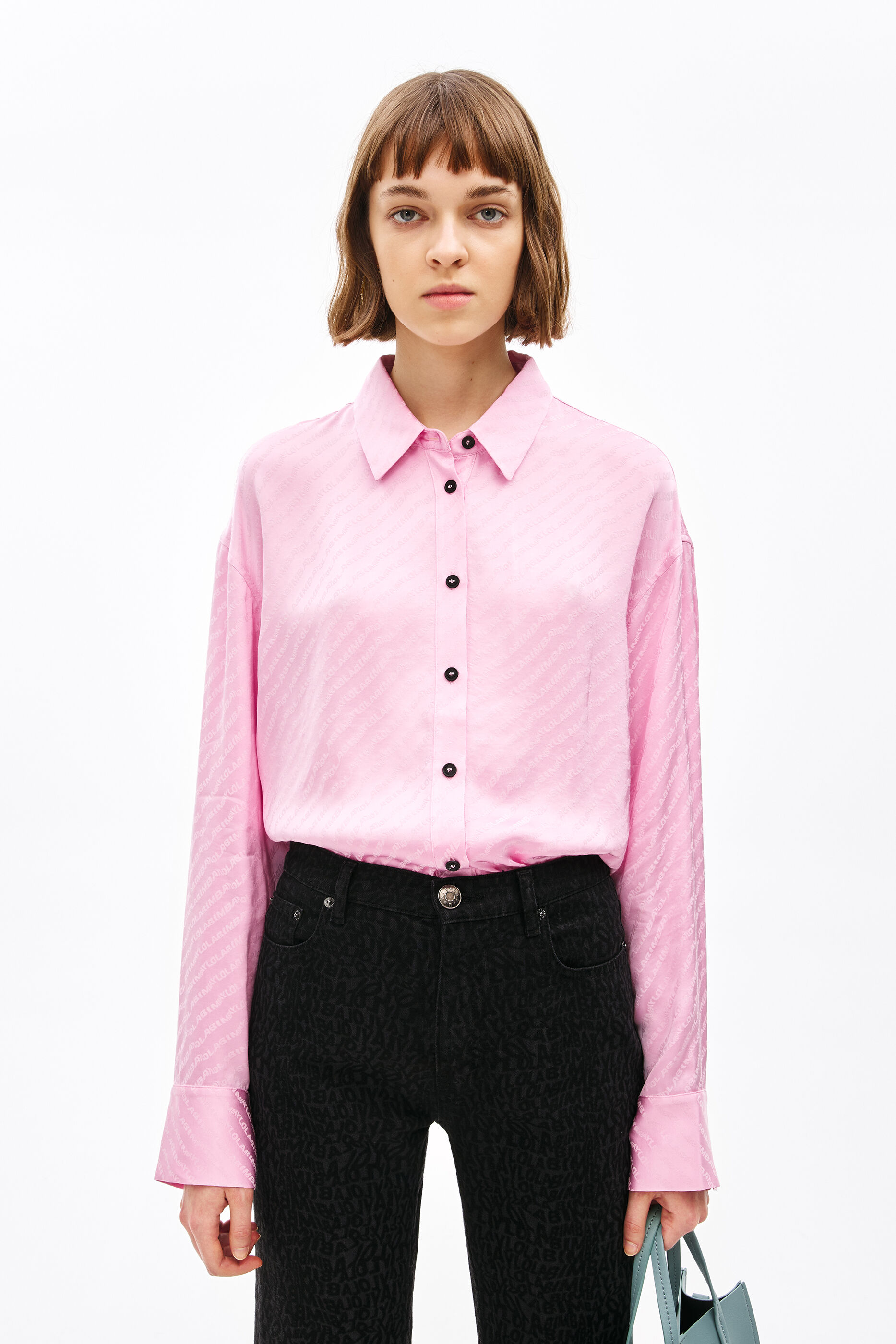 Camisa fluida logo rosa