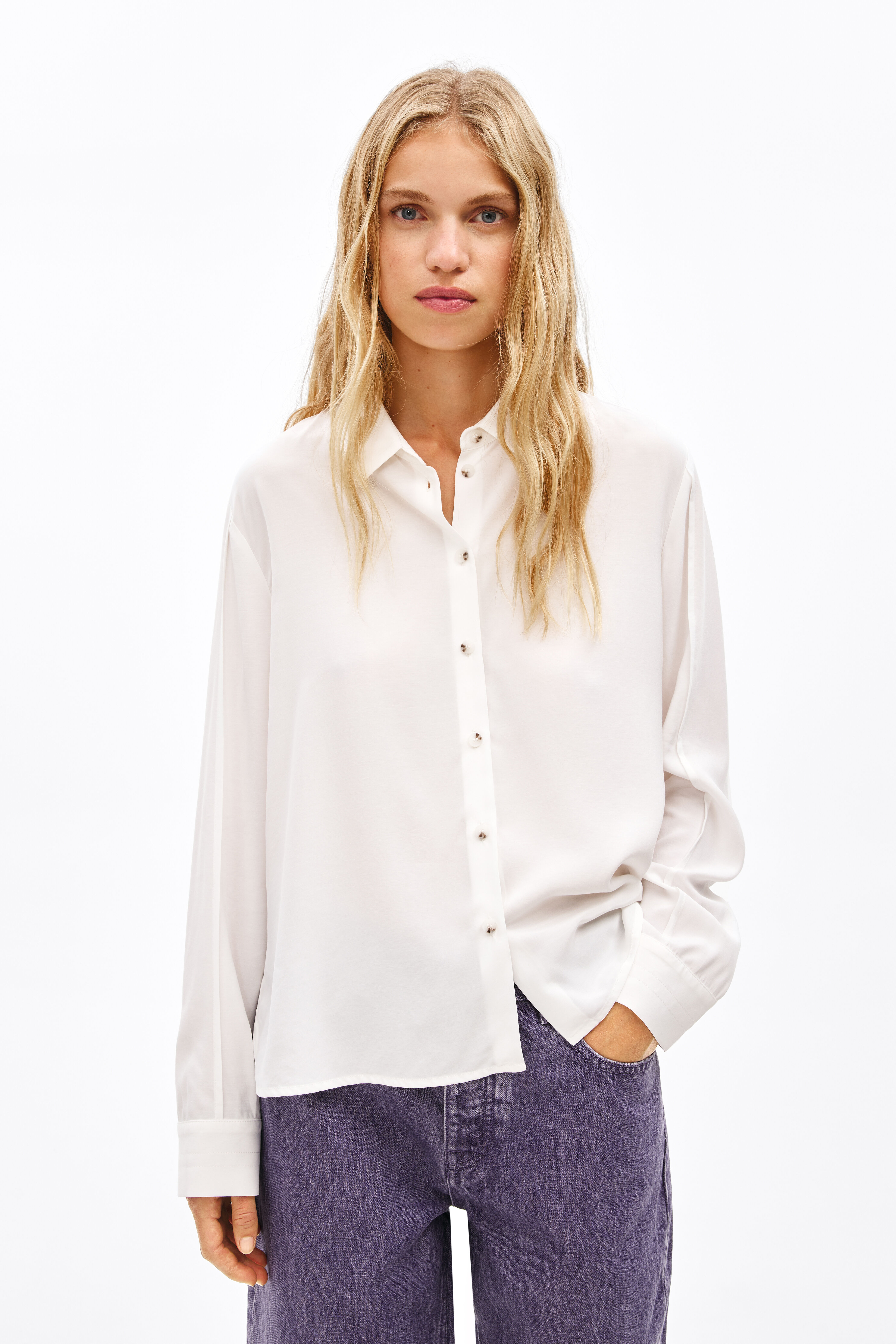 Camisa fluida marfil