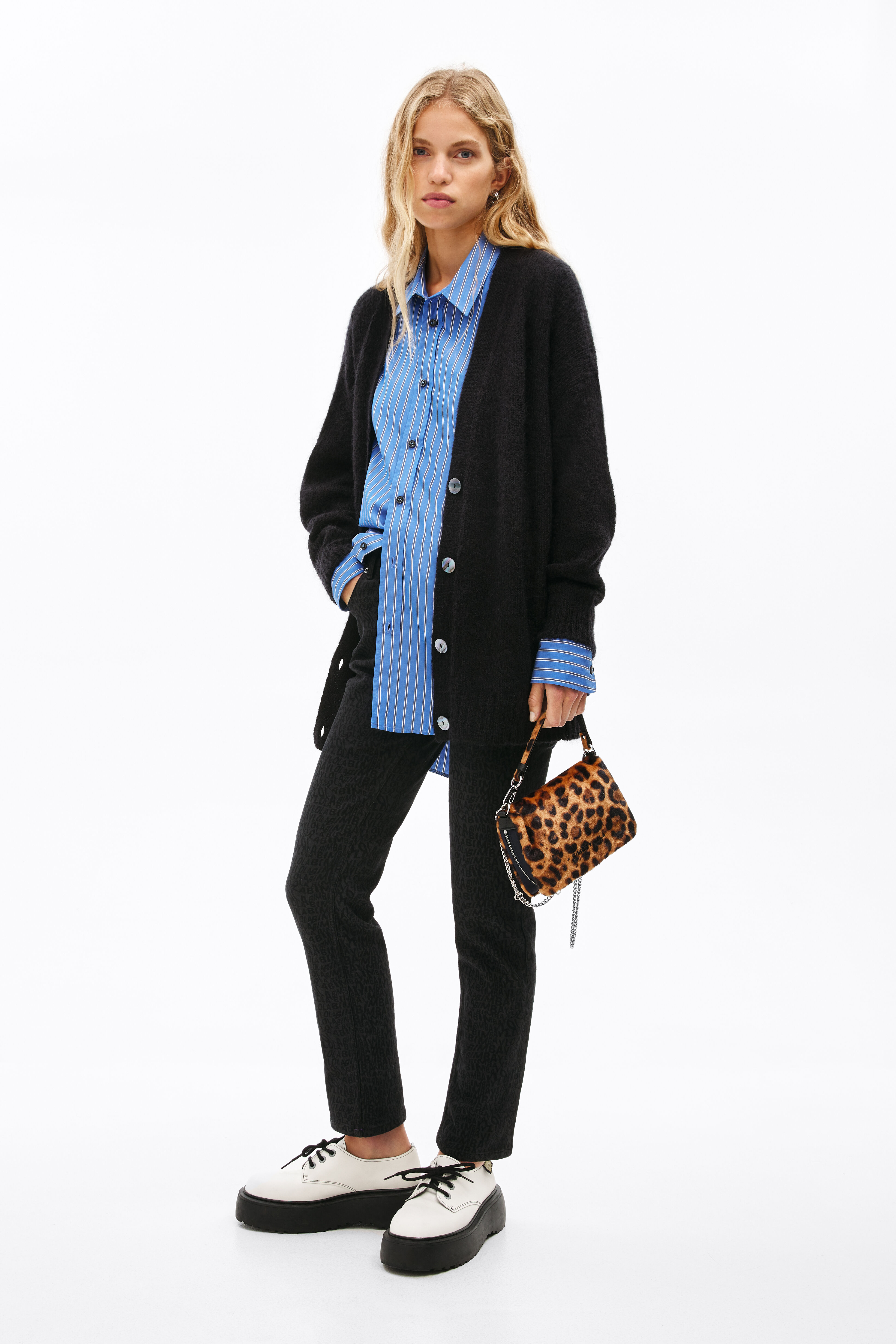 Camisa popel&iacute;n rayas azul