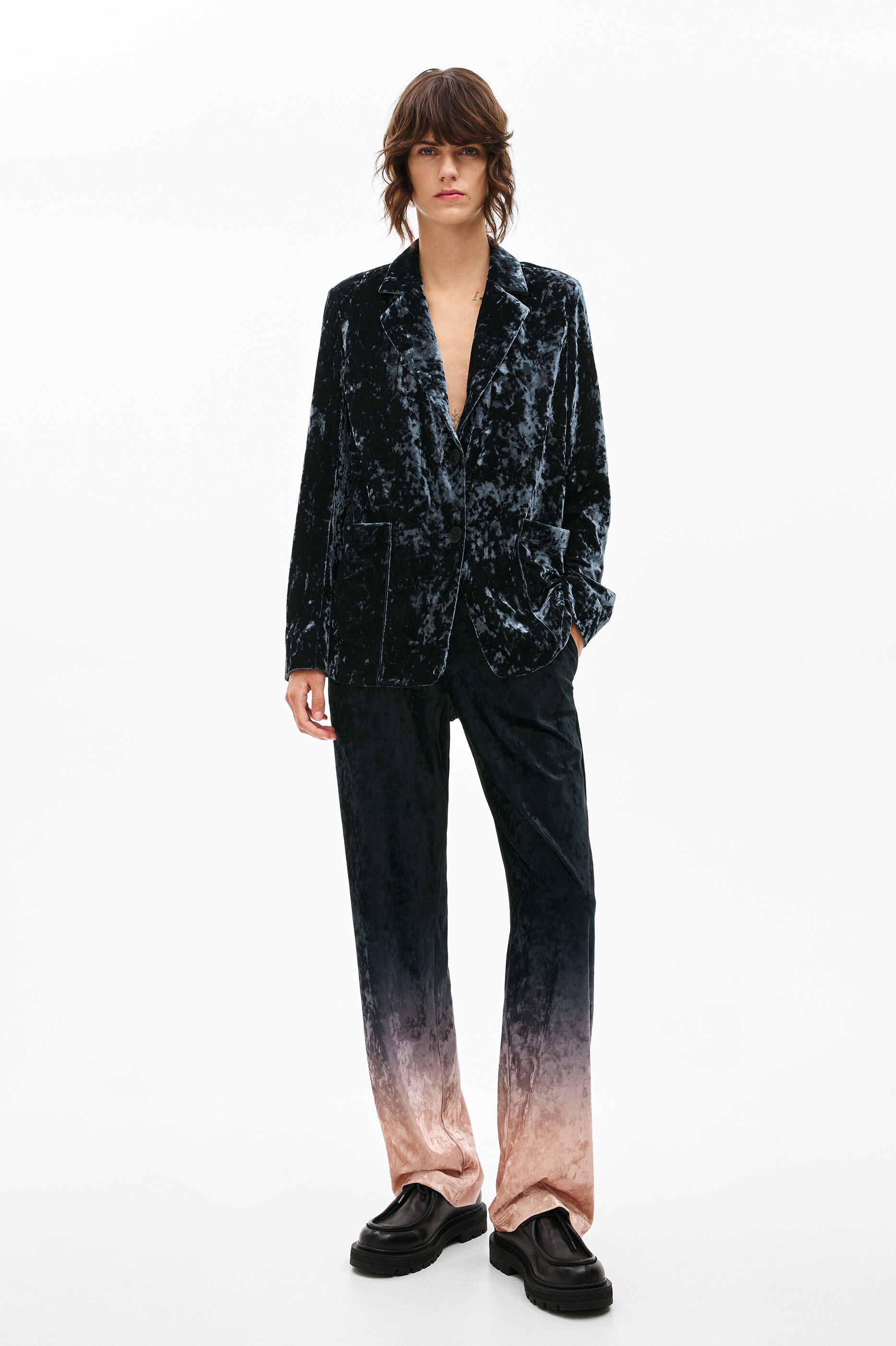 Blazer terciopelo gris oscuro