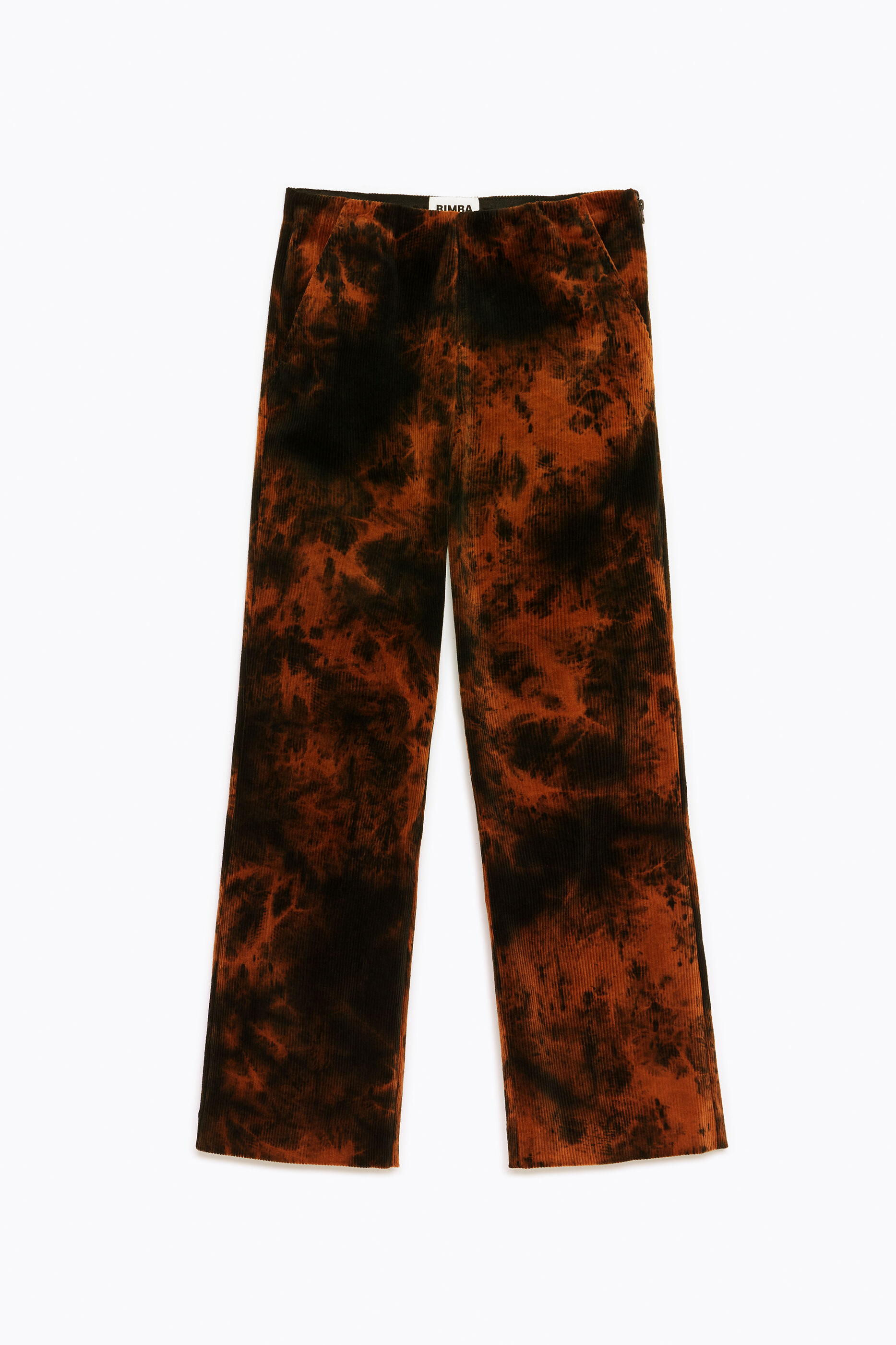 Pantal&oacute;n pana tie-dye marr&oacute;n