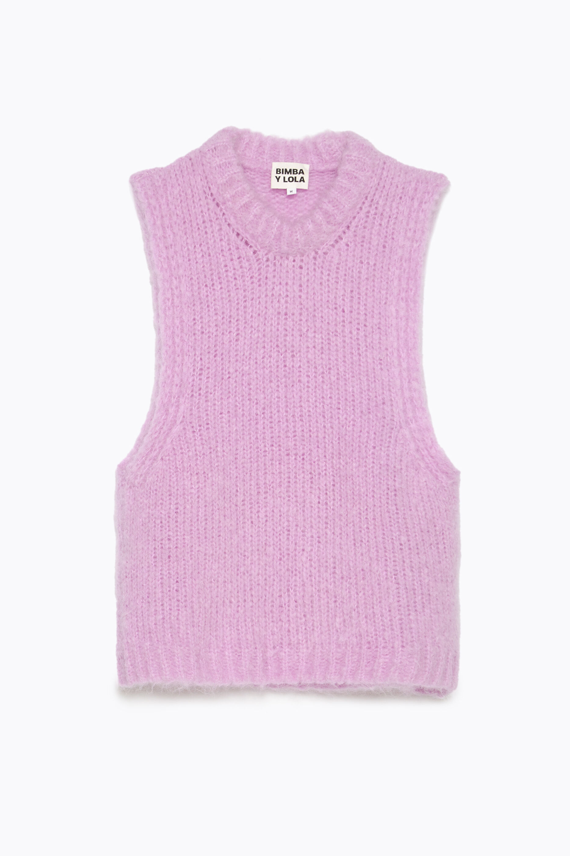 Chaleco punto rosa claro