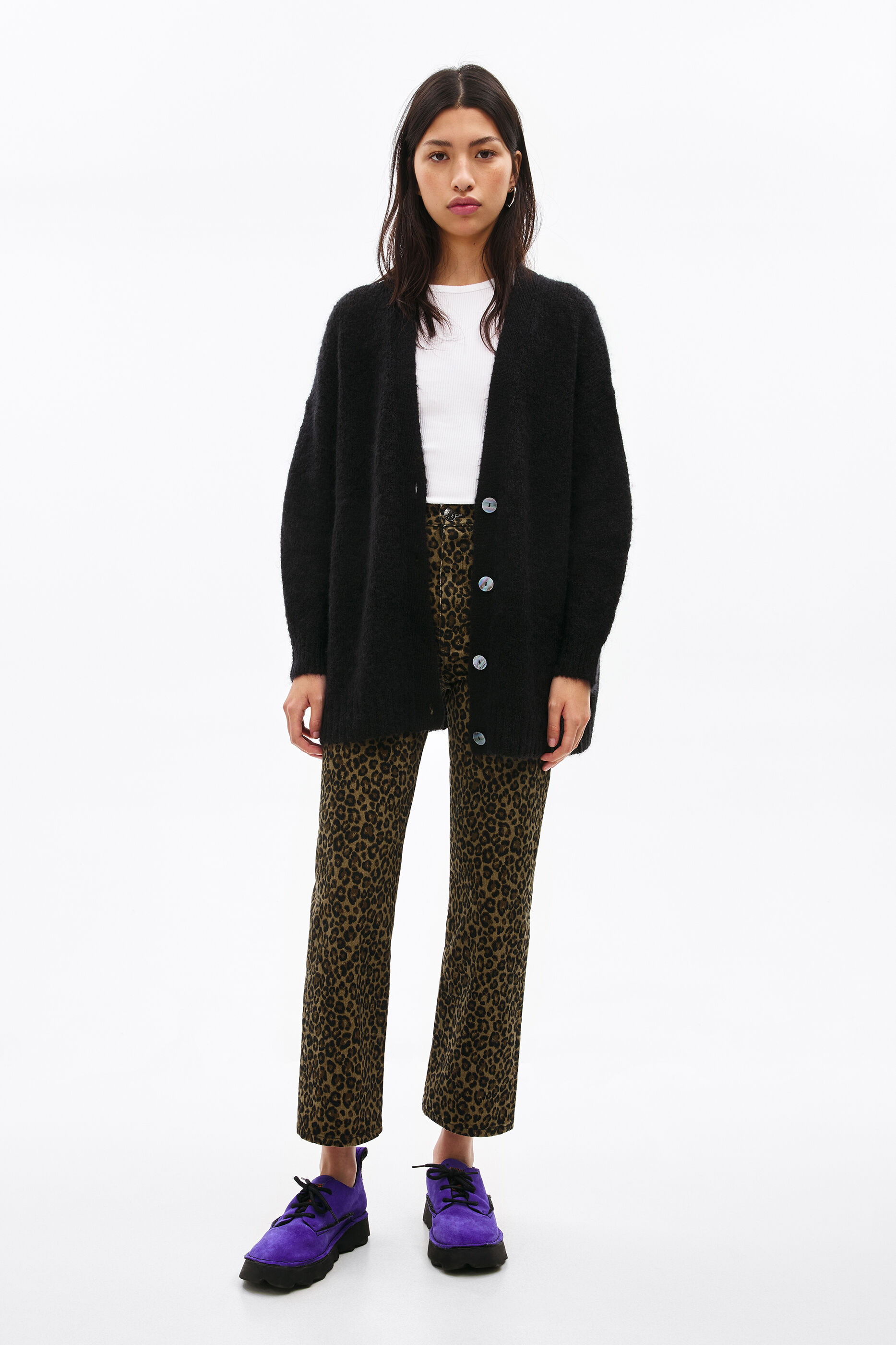 C&aacute;rdigan mohair negro