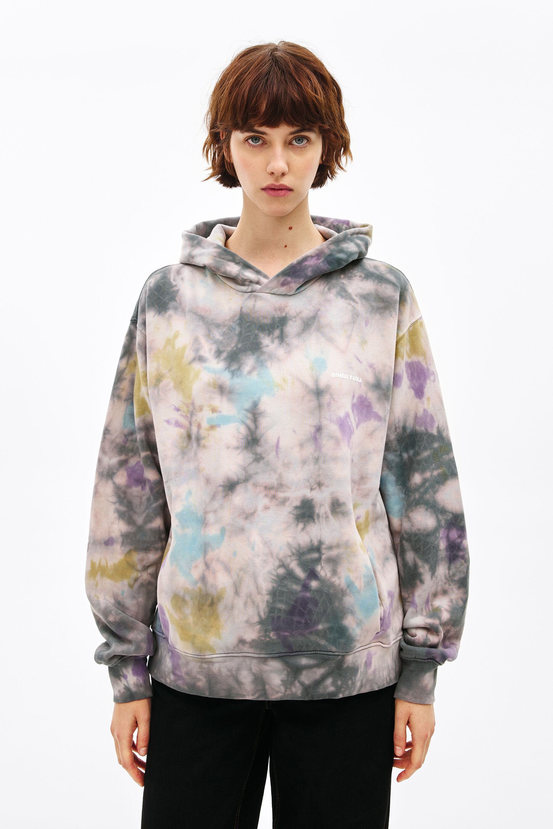 Sudadera tie-dye gris