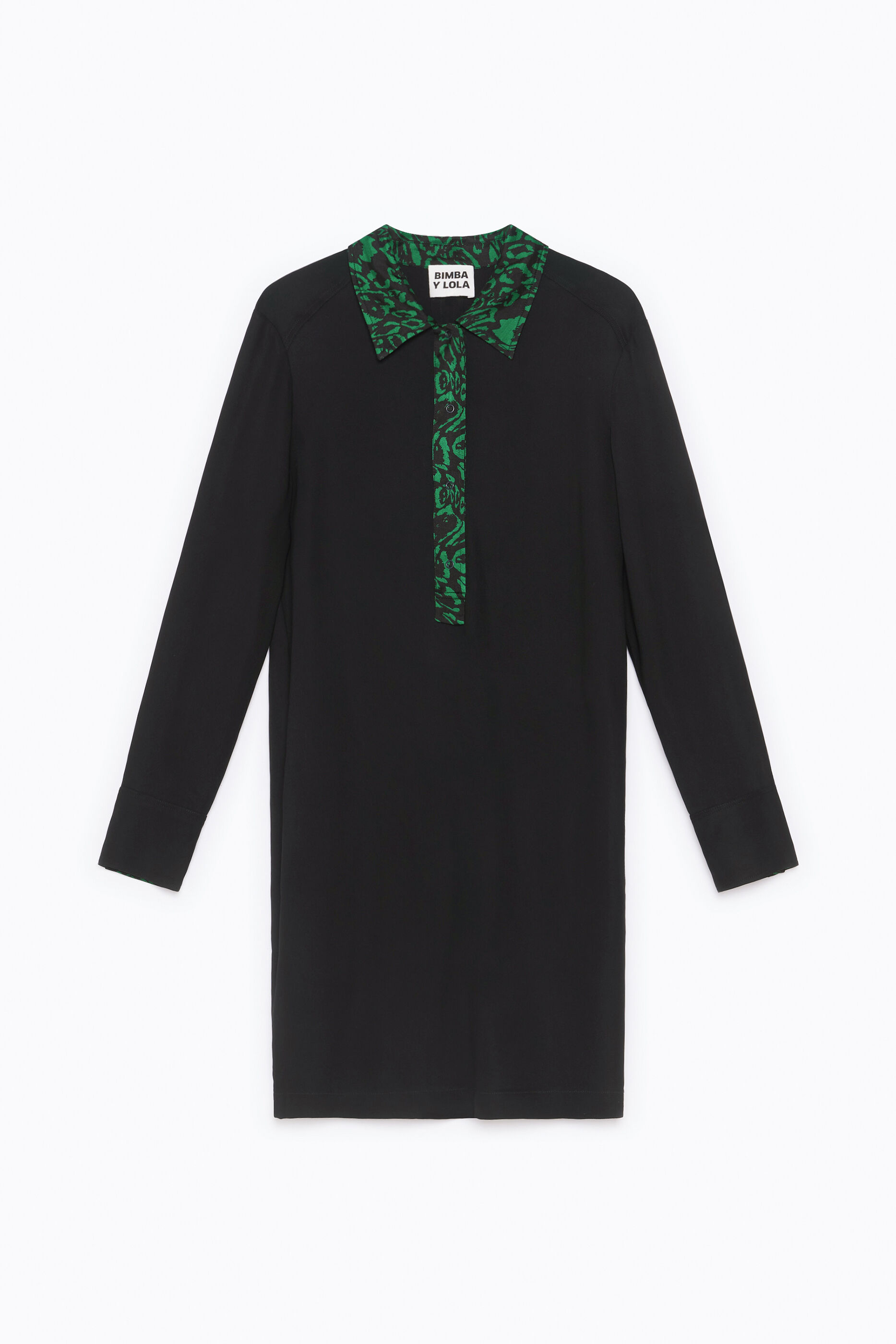 Vestido camisero fluido negro