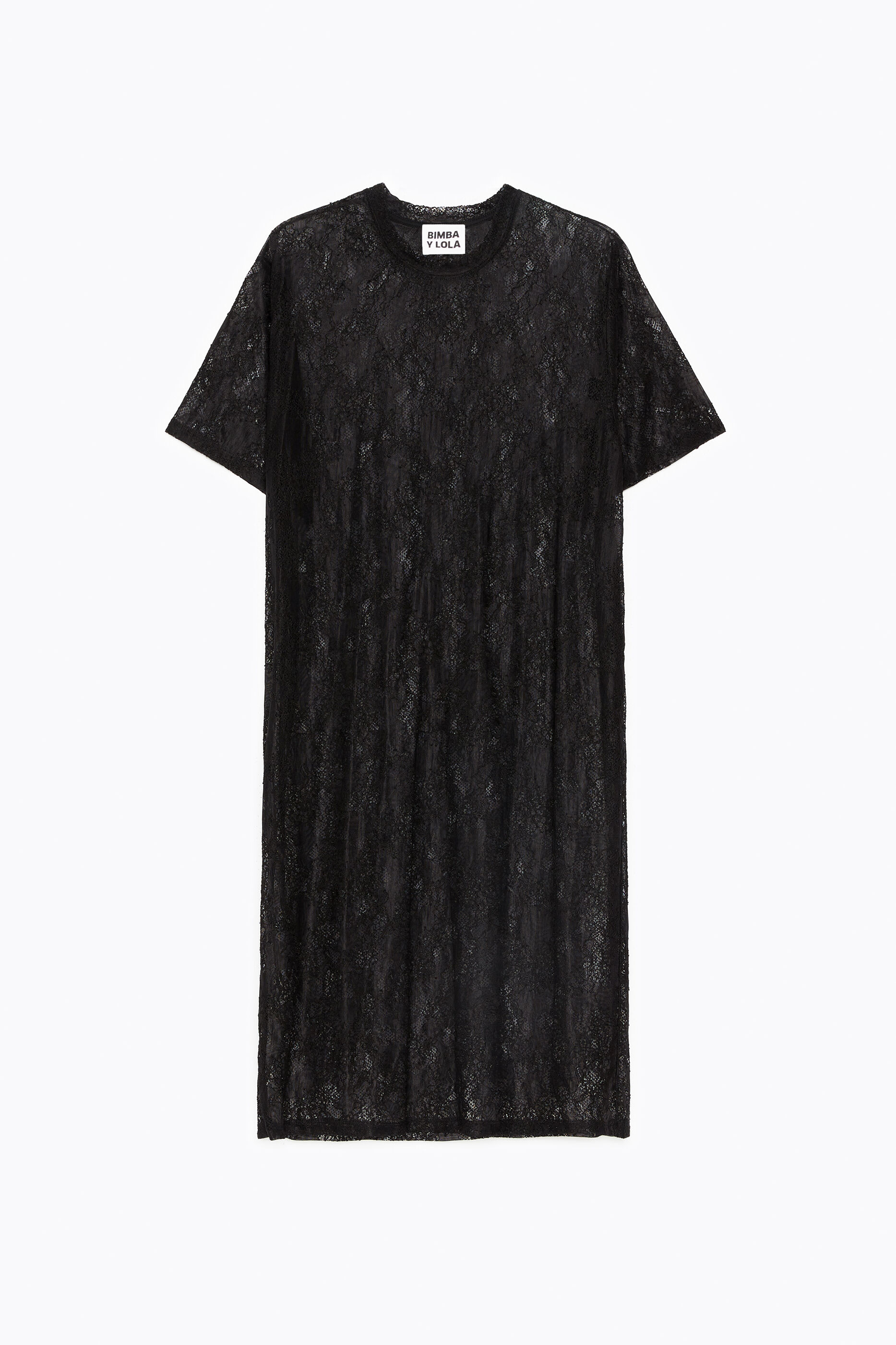 Vestido tejido encaje negro