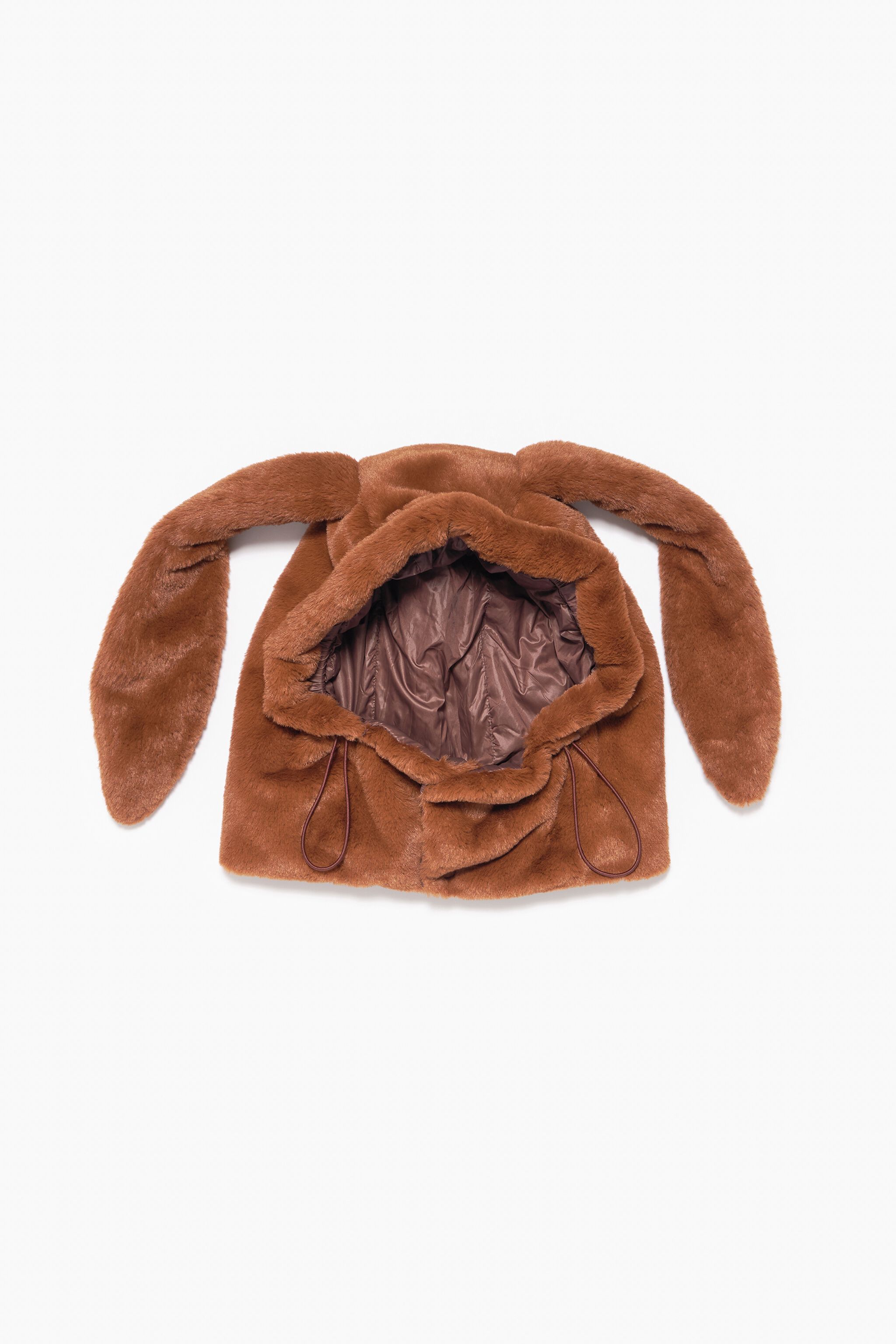 Brown fur hood