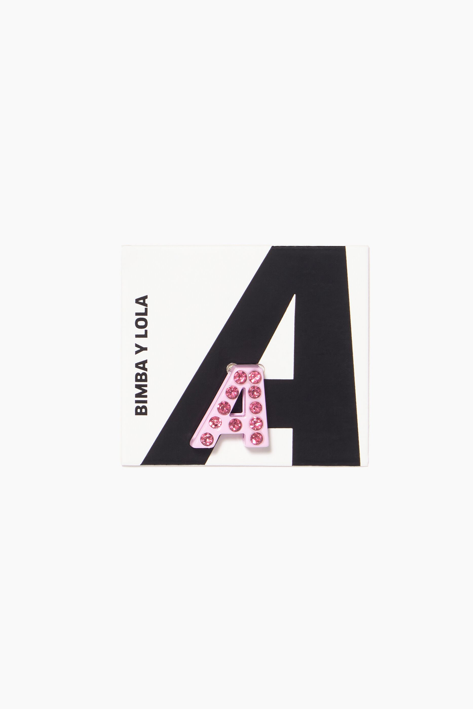 Pink letter A metal charm