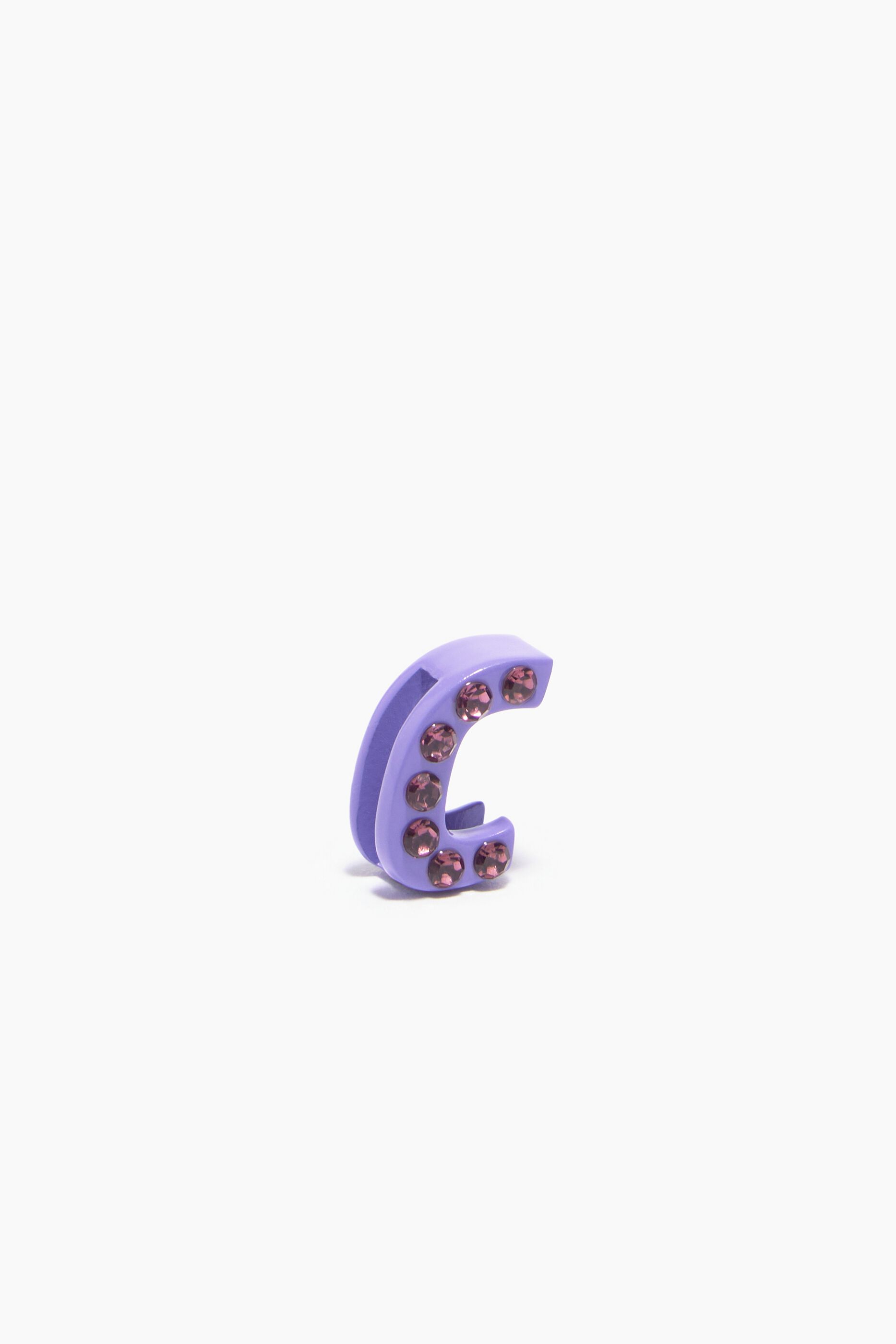 Lilac letter C metal charm