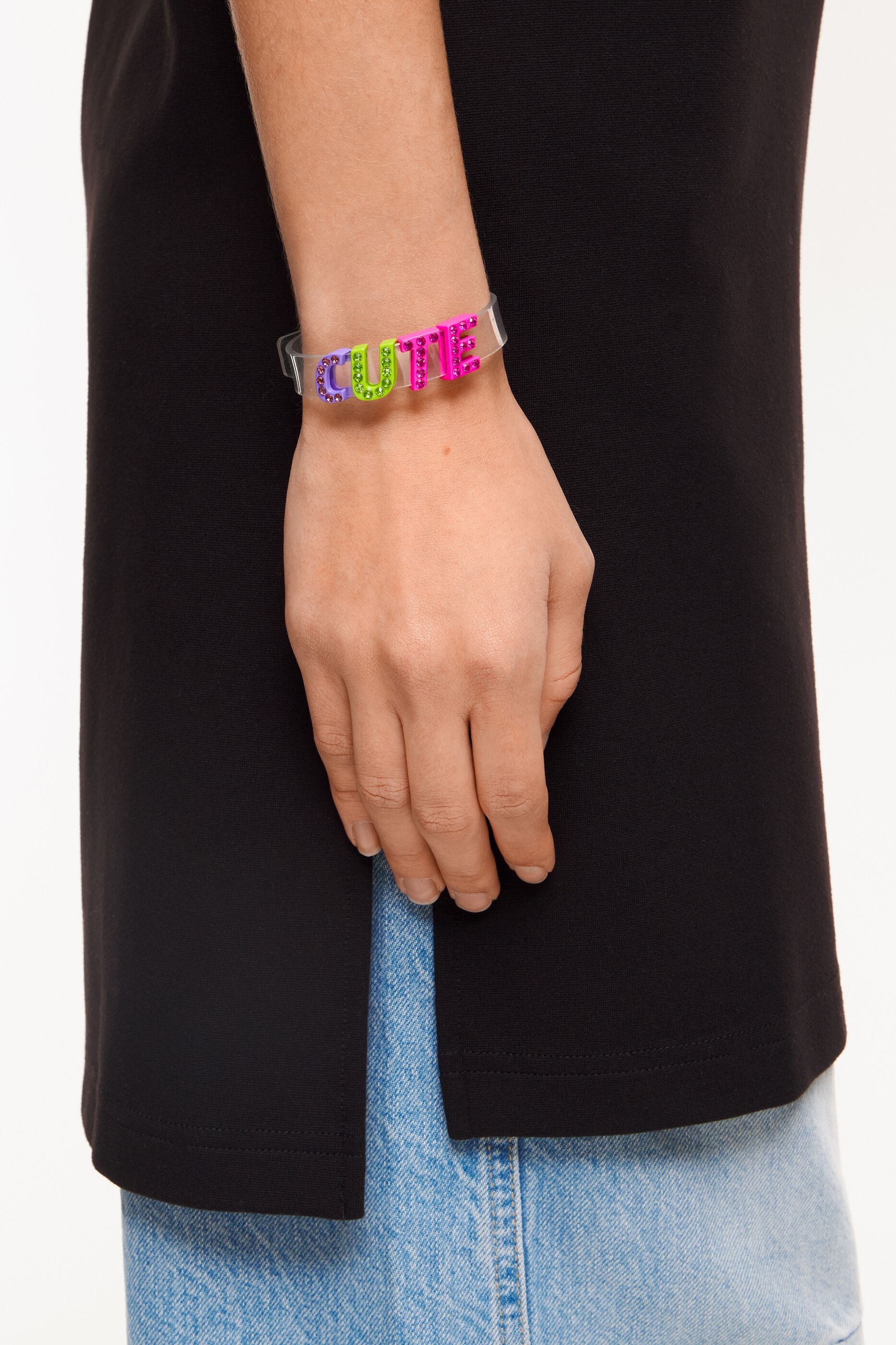 Lilac letter C metal charm